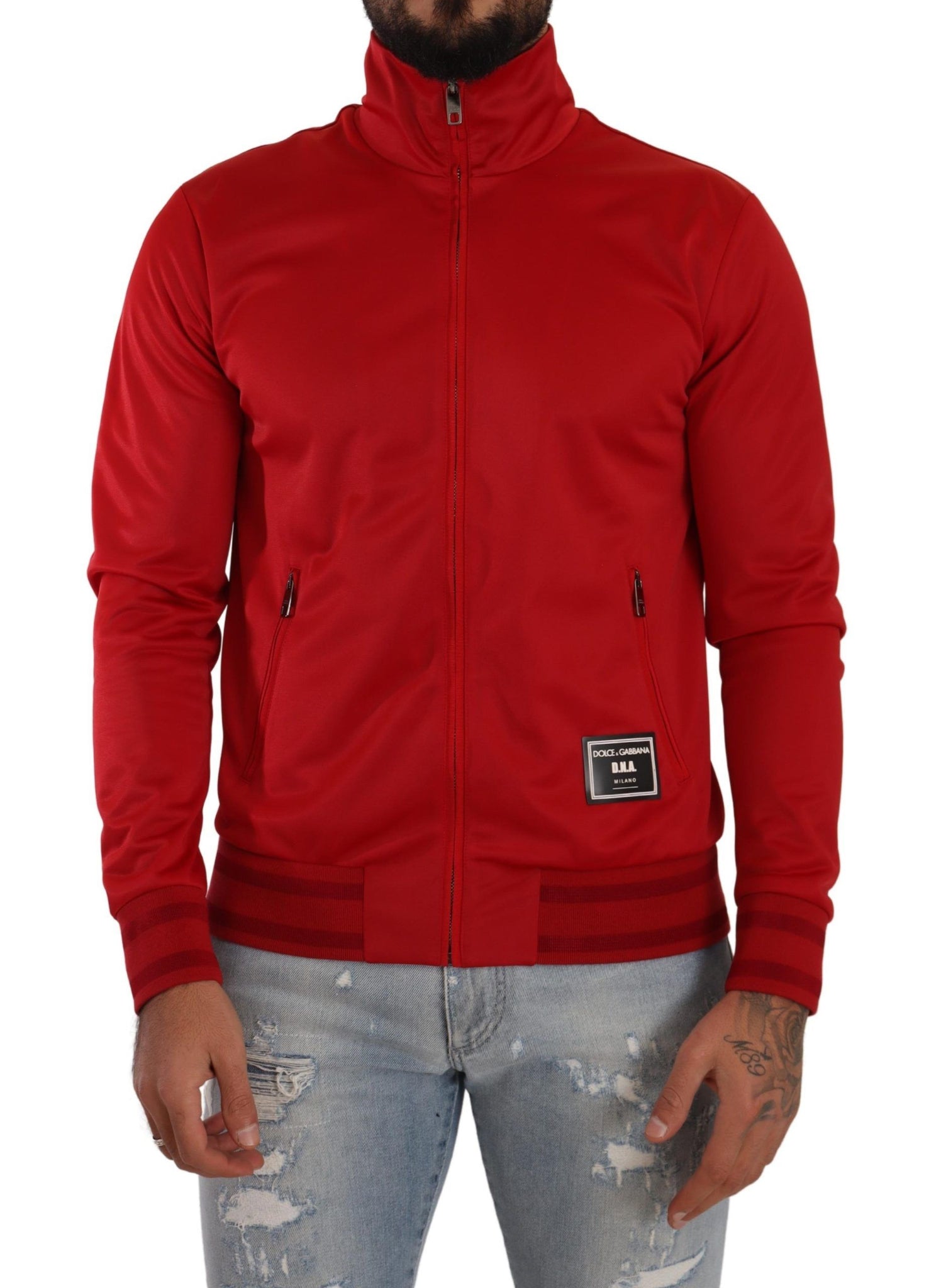 Red Full Zip Long Sleeve D.N.A Sport Gym Sweater