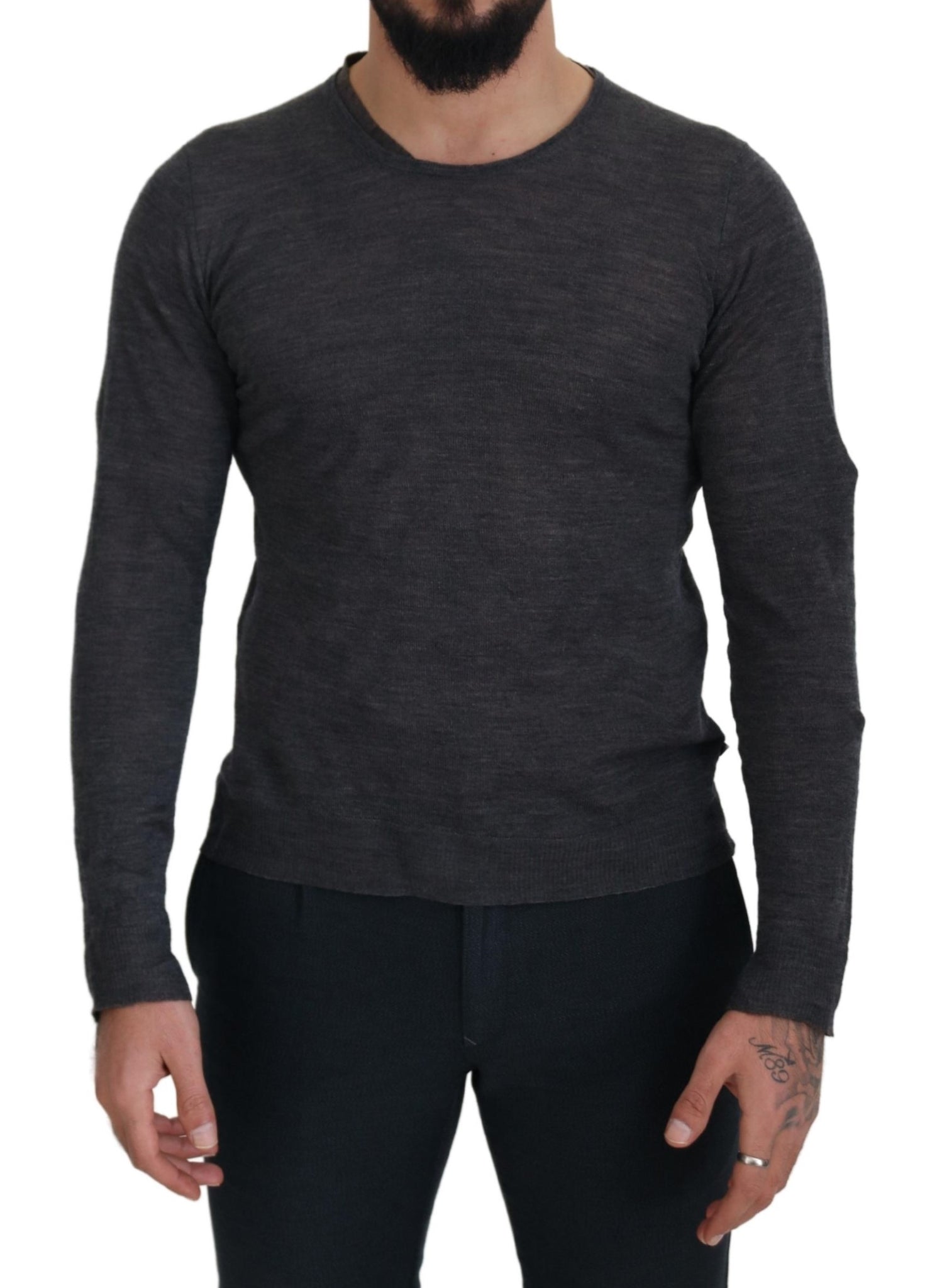 Gray Crewneck Pullover Sweater