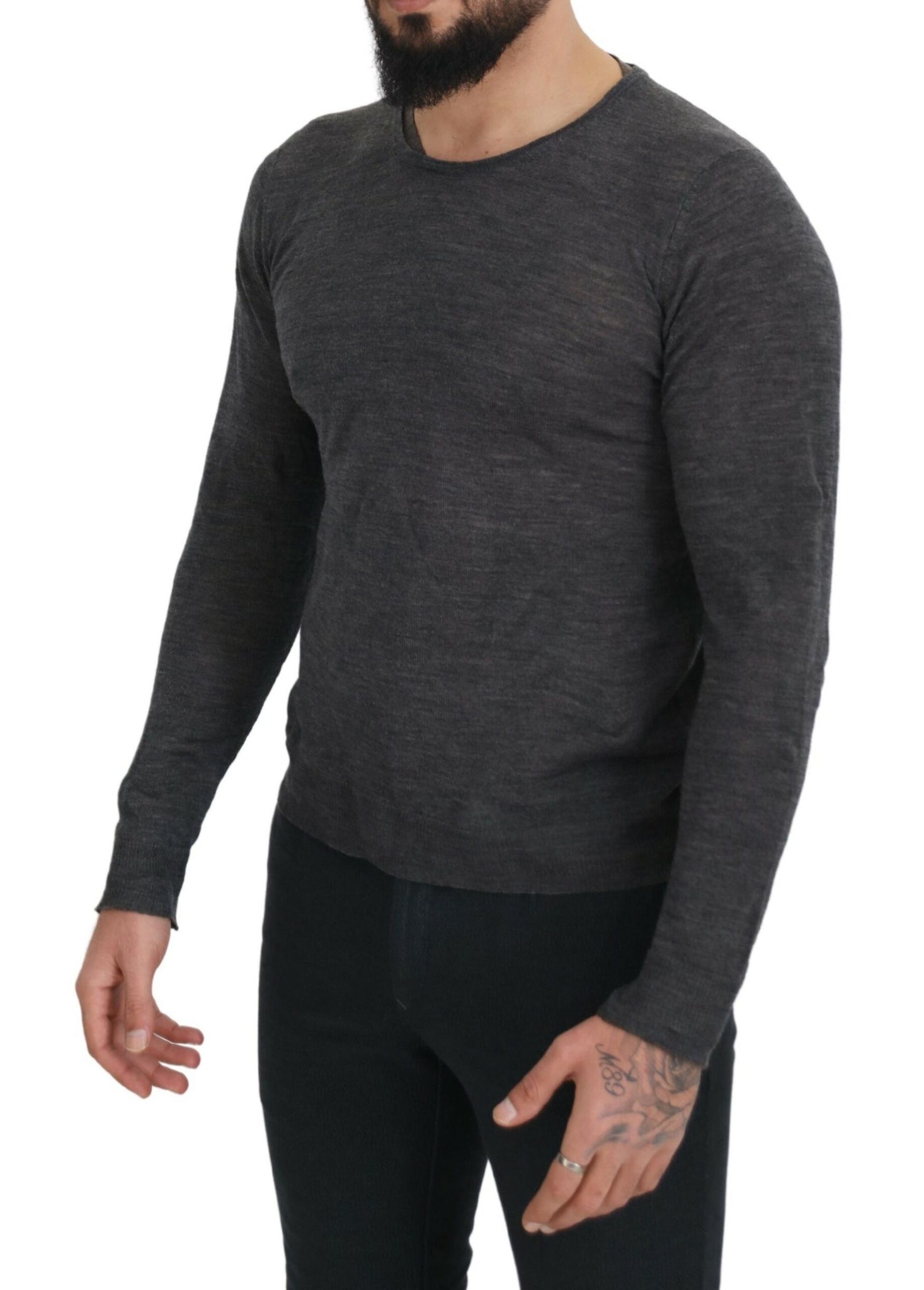 Gray Crewneck Pullover Sweater