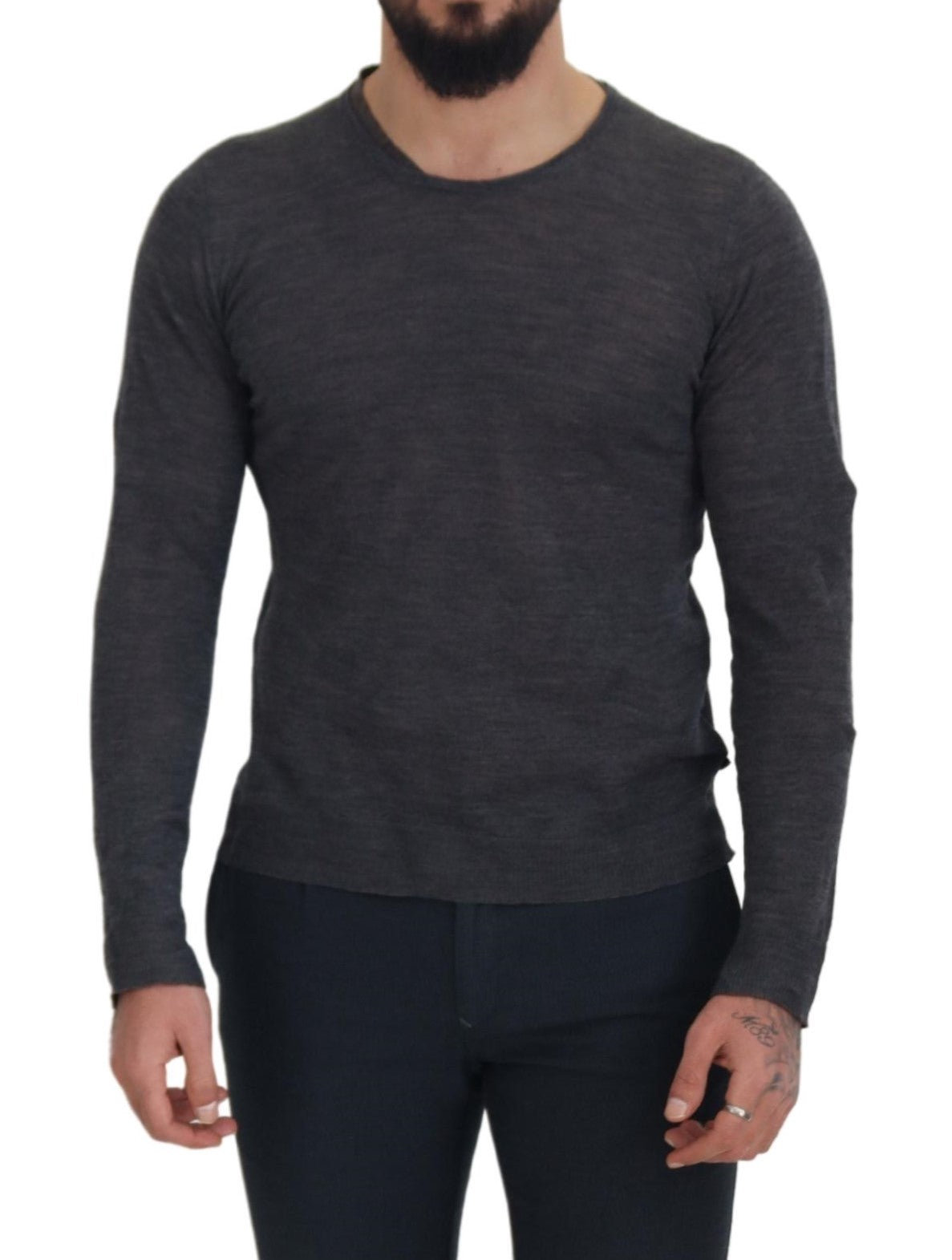 Gray Crewneck Pullover Sweater