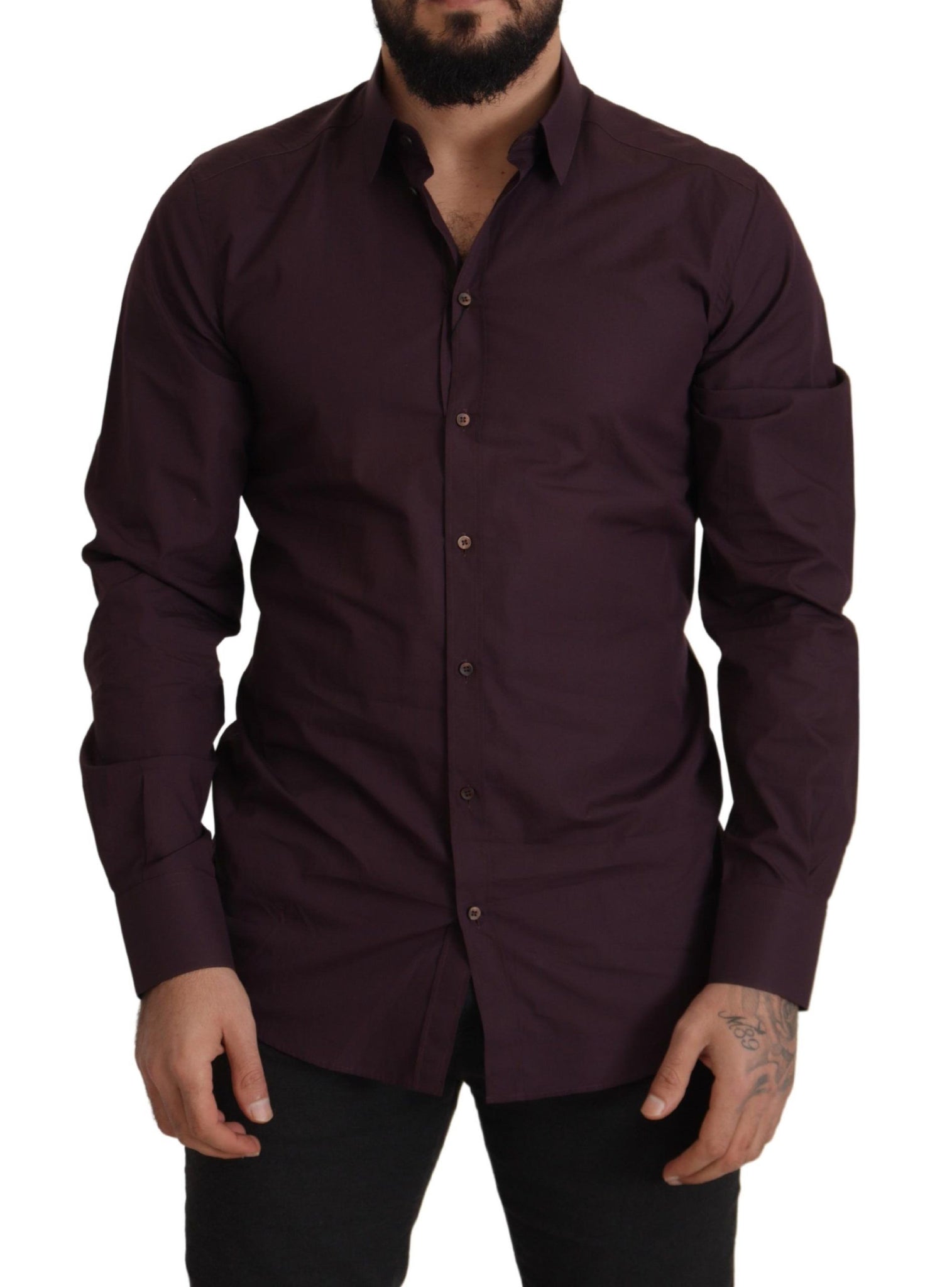 Purple Cotton GOLD Slim Fit Dress Shirt