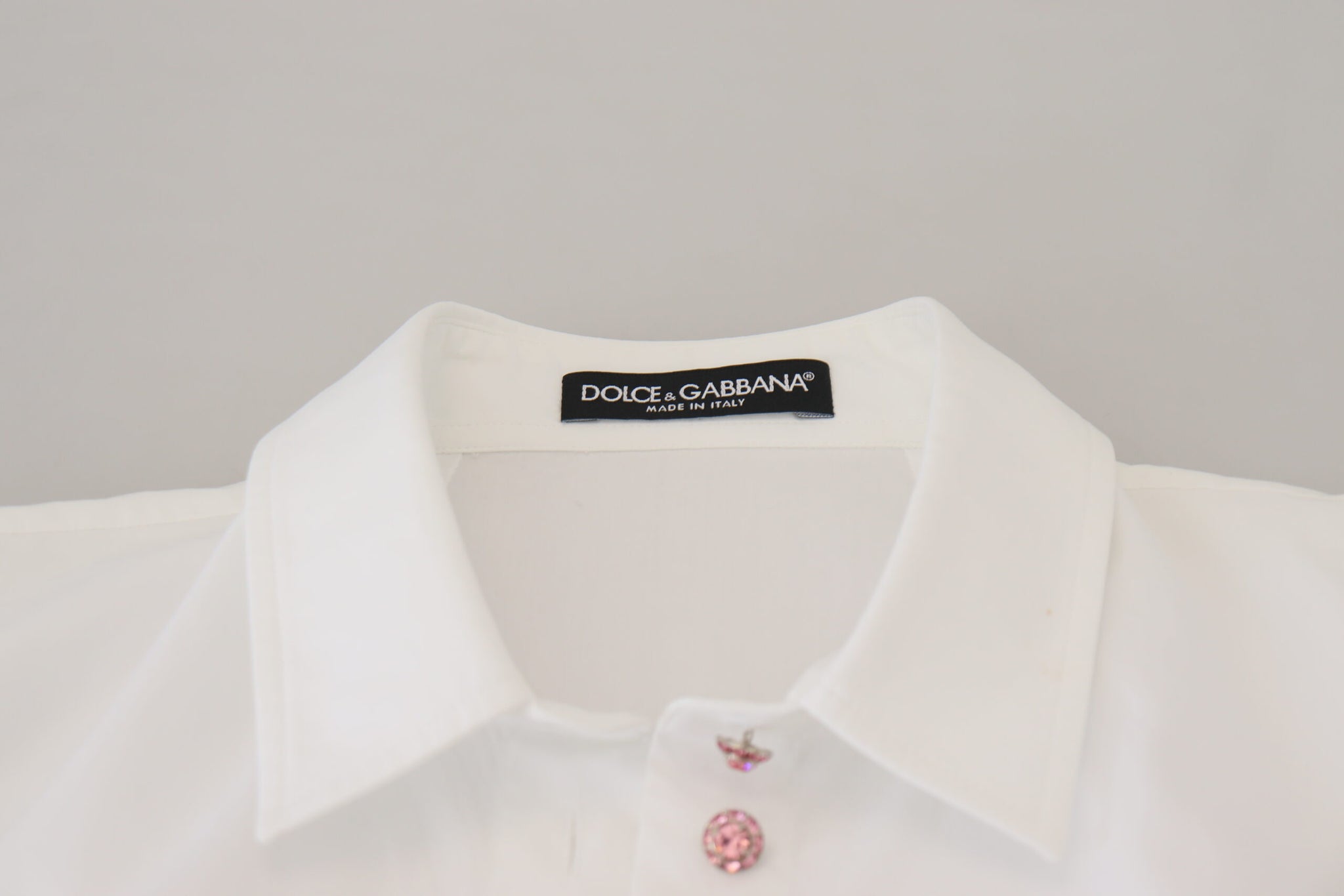 Dolce & Gabbana White Cotton Button Front Short Sleeve Top