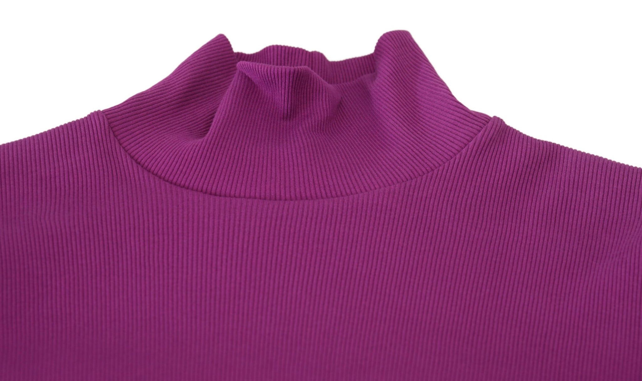 Dolce & Gabbana Purple Turtle Neck Cropped Pullover Sweater