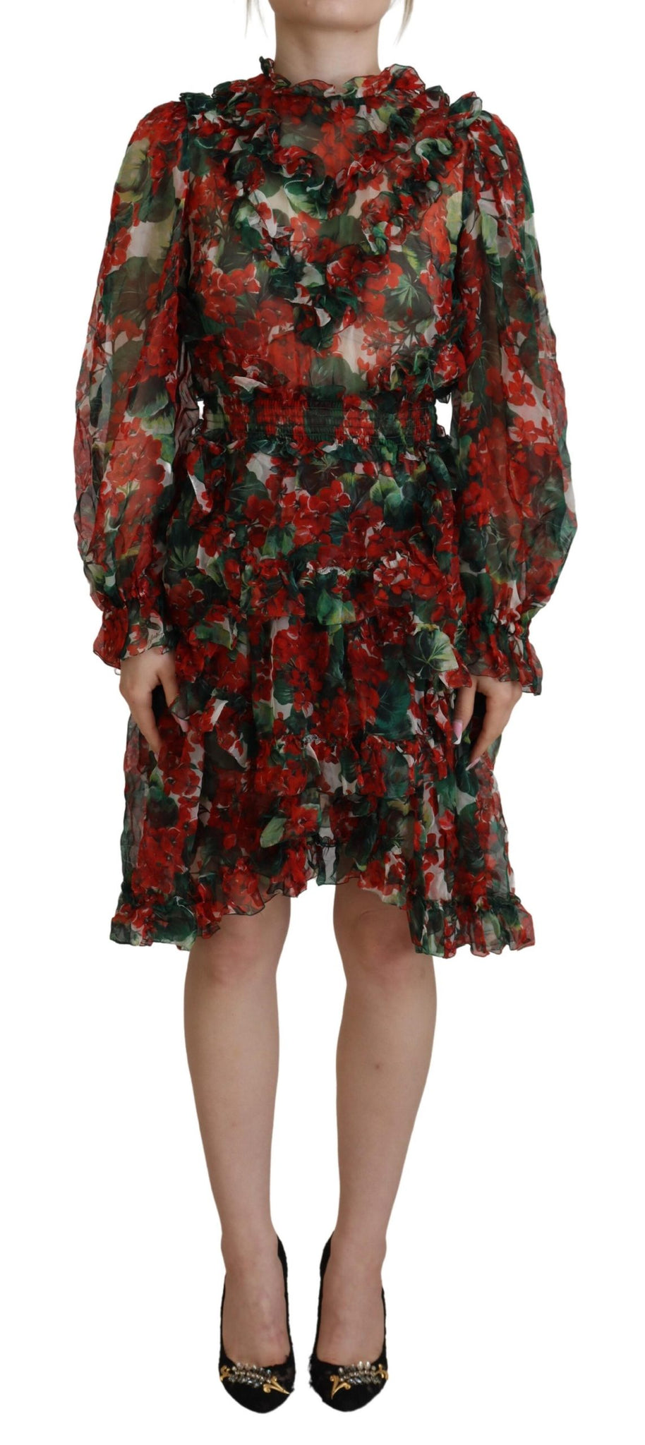 Multicolor Geranium A-line Knee Length Dress