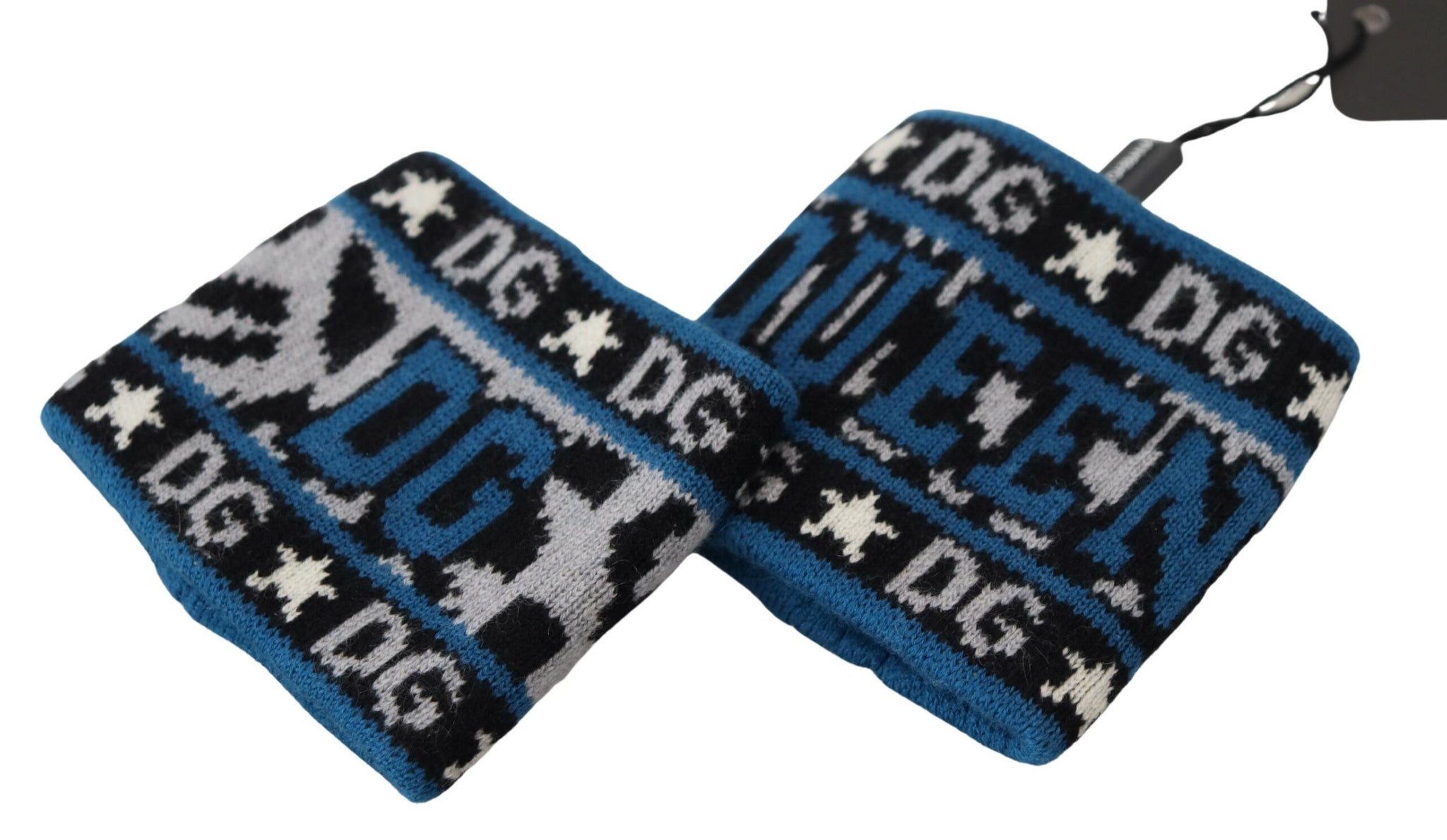 Dolce & Gabbana Blue Gray Logo Two Piece Wristband Wrap