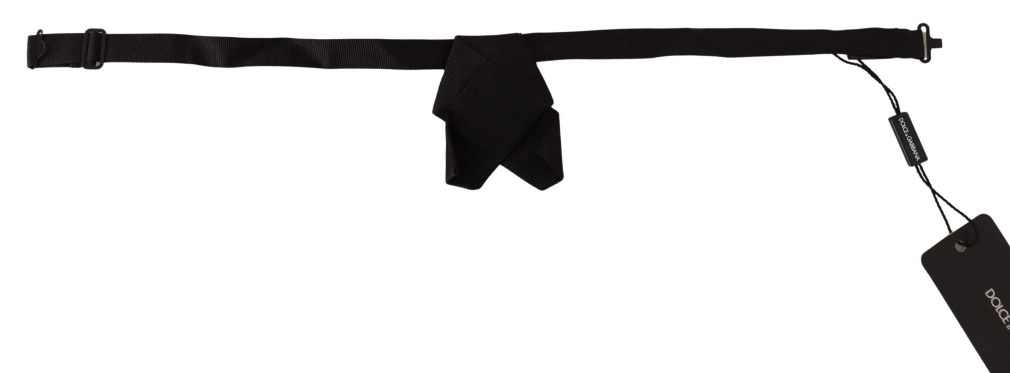 Black 100% Silk Adjustable Neck Papillon Bow Tie