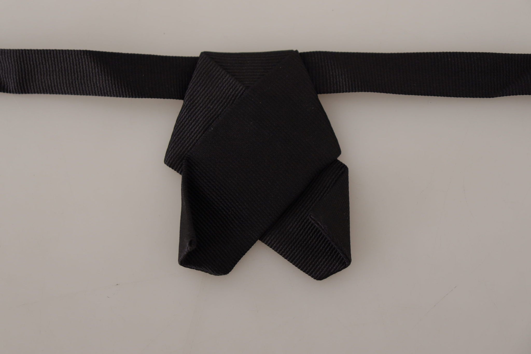 Black 100% Silk Adjustable Neck Papillon Bow Tie