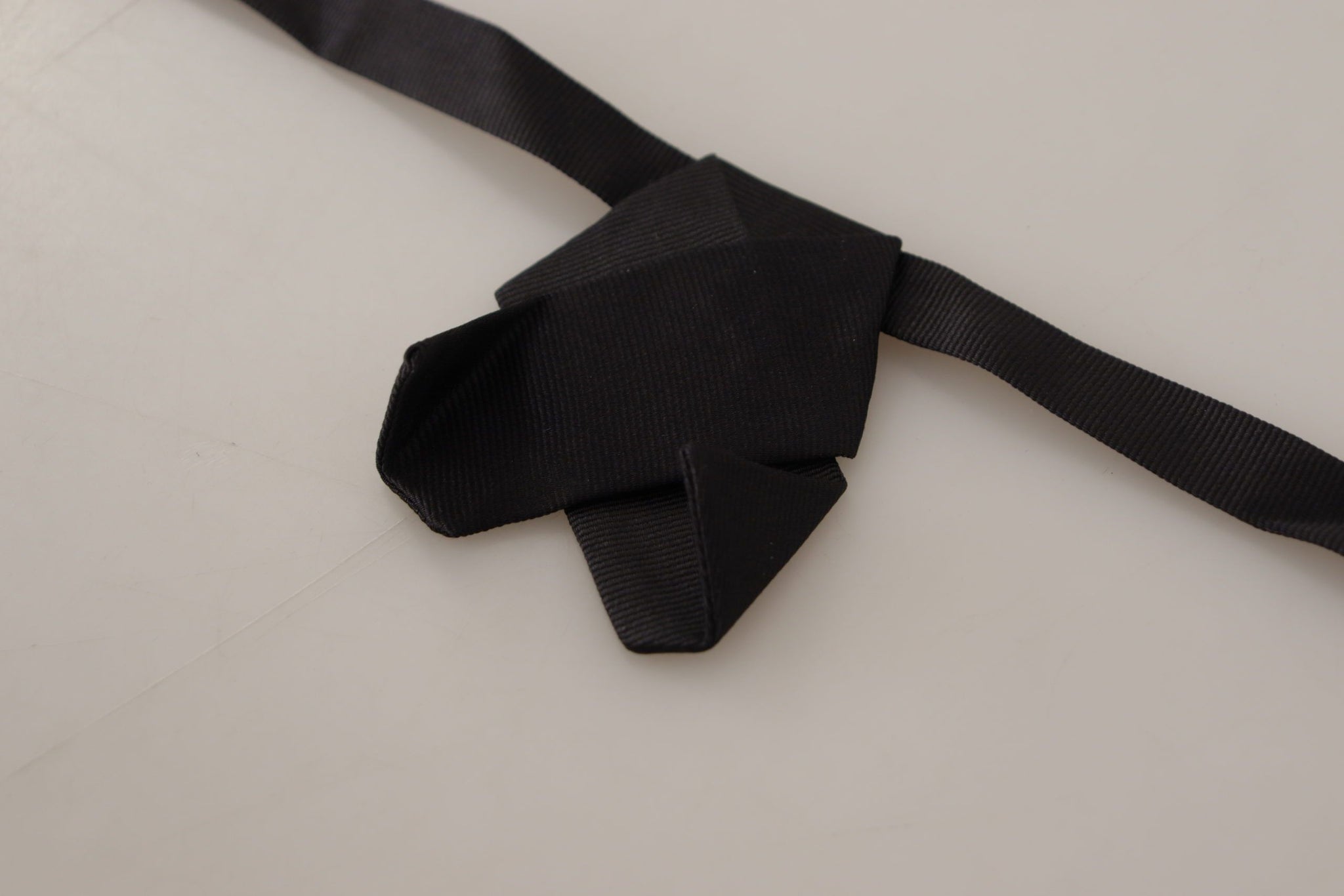 Black 100% Silk Adjustable Neck Papillon Bow Tie