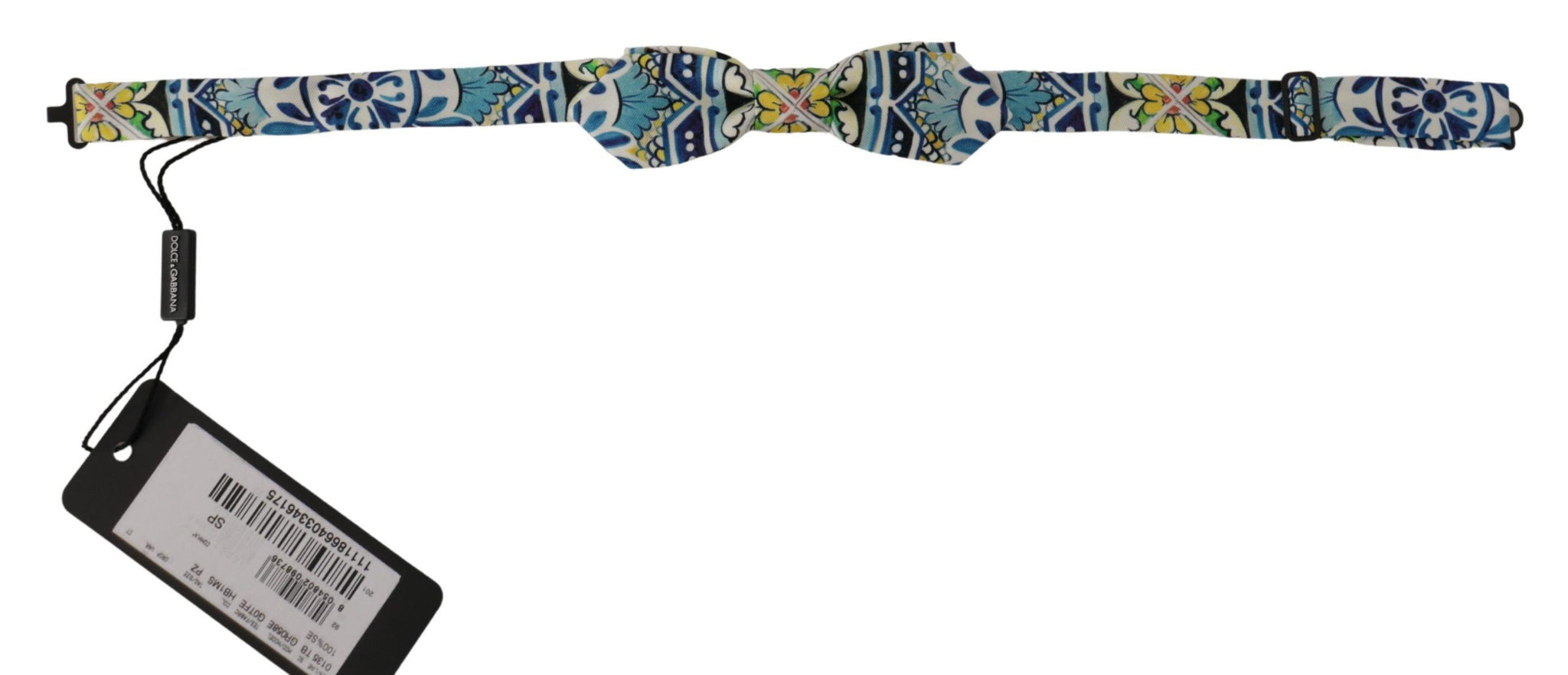 Multicolor Majolica Print Adjustable Papillon Bow Tie