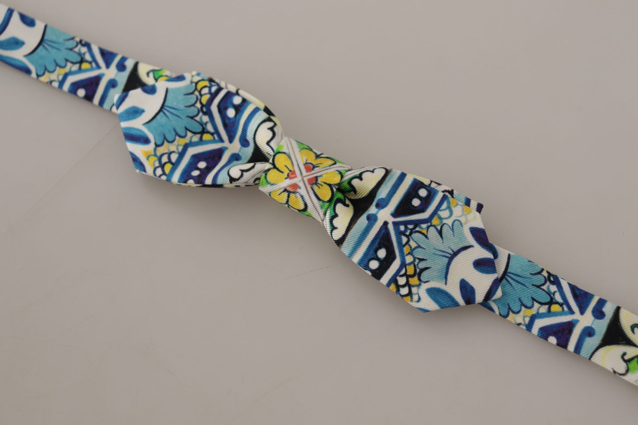 Multicolor Majolica Print Adjustable Papillon Bow Tie