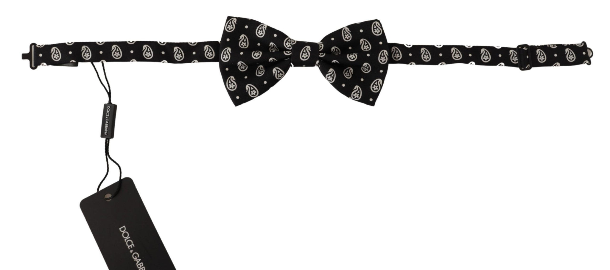 Black Fantasy Pattern Adjustable Neck Papillon Bow Tie