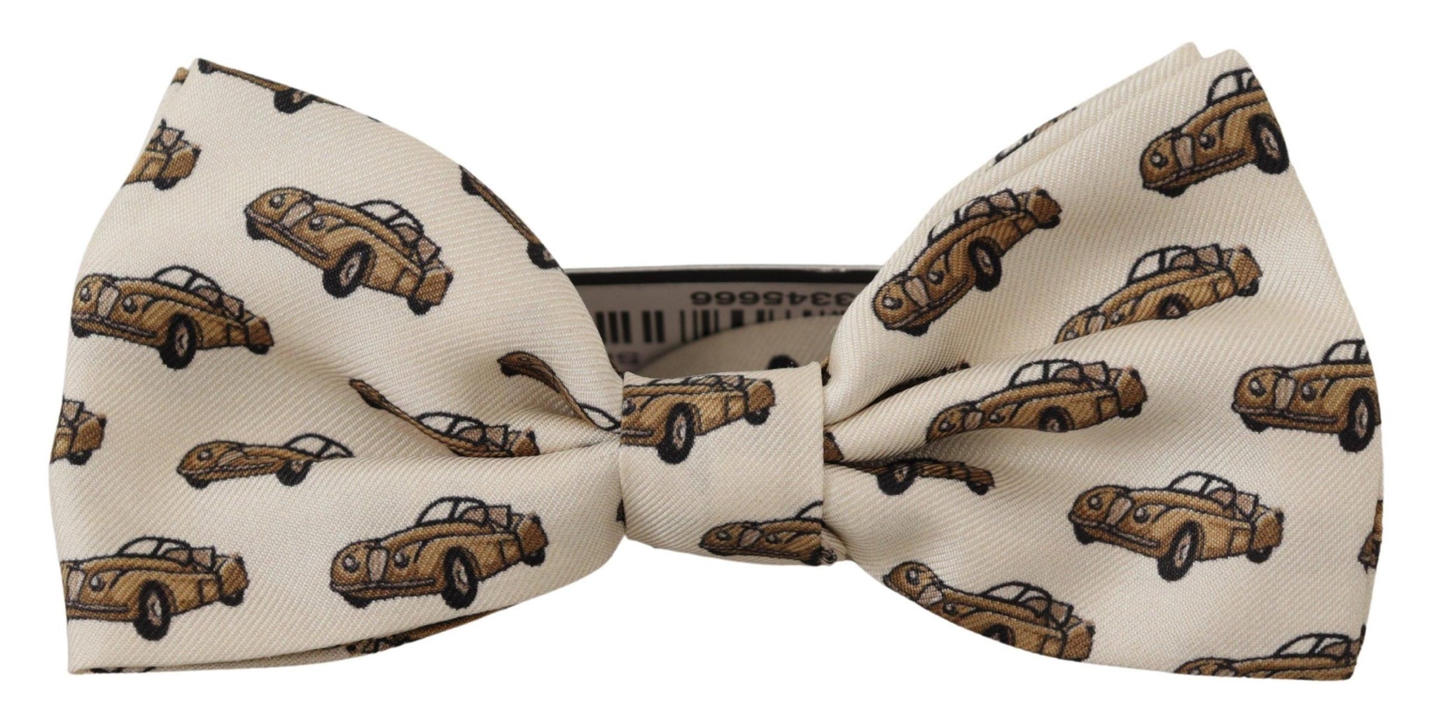 White Orange Car print Adjustable Neck Papillon Bow Tie