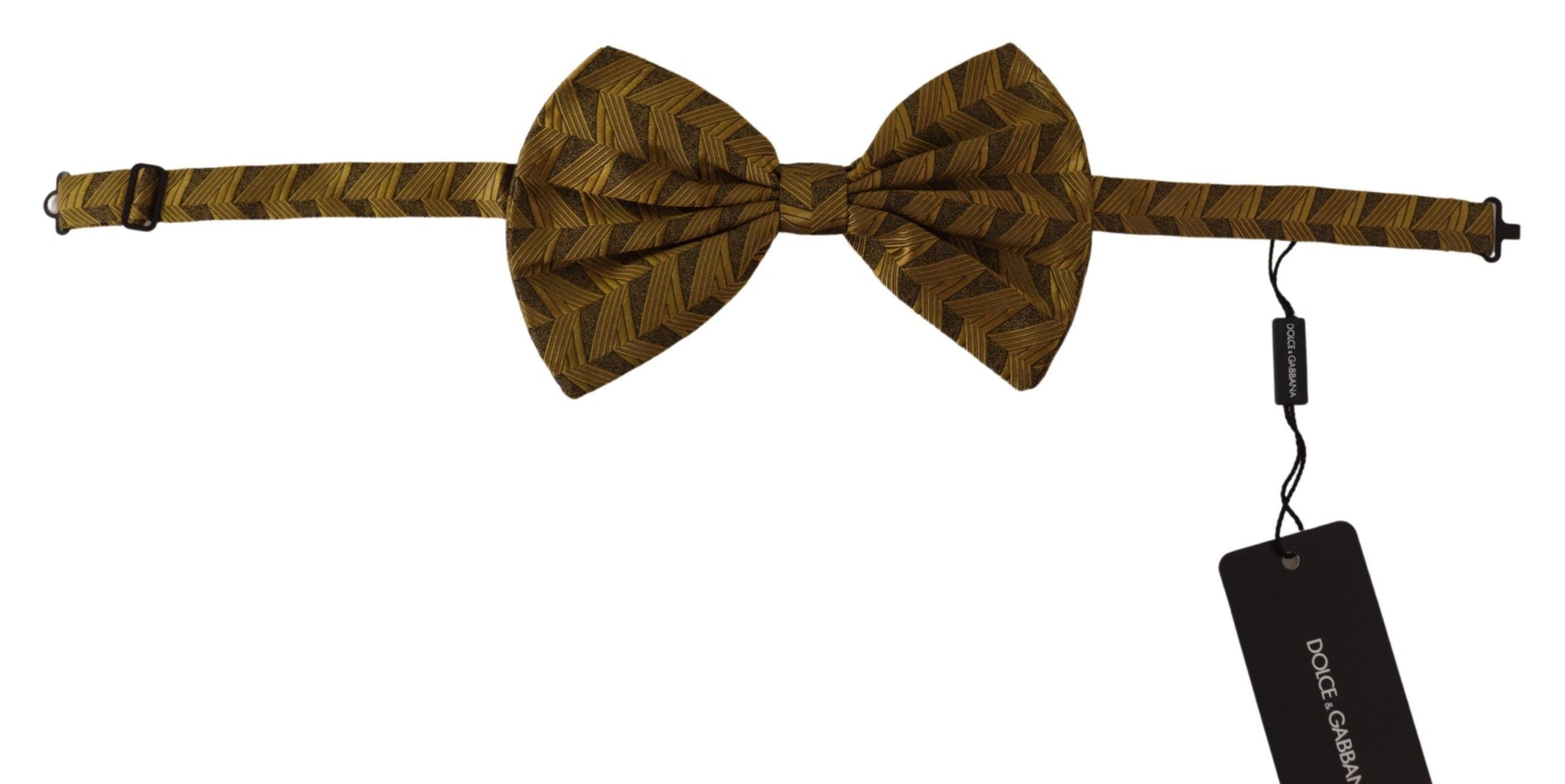 Gold Fantasy Print Adjustable Neck Papillon Bow Tie