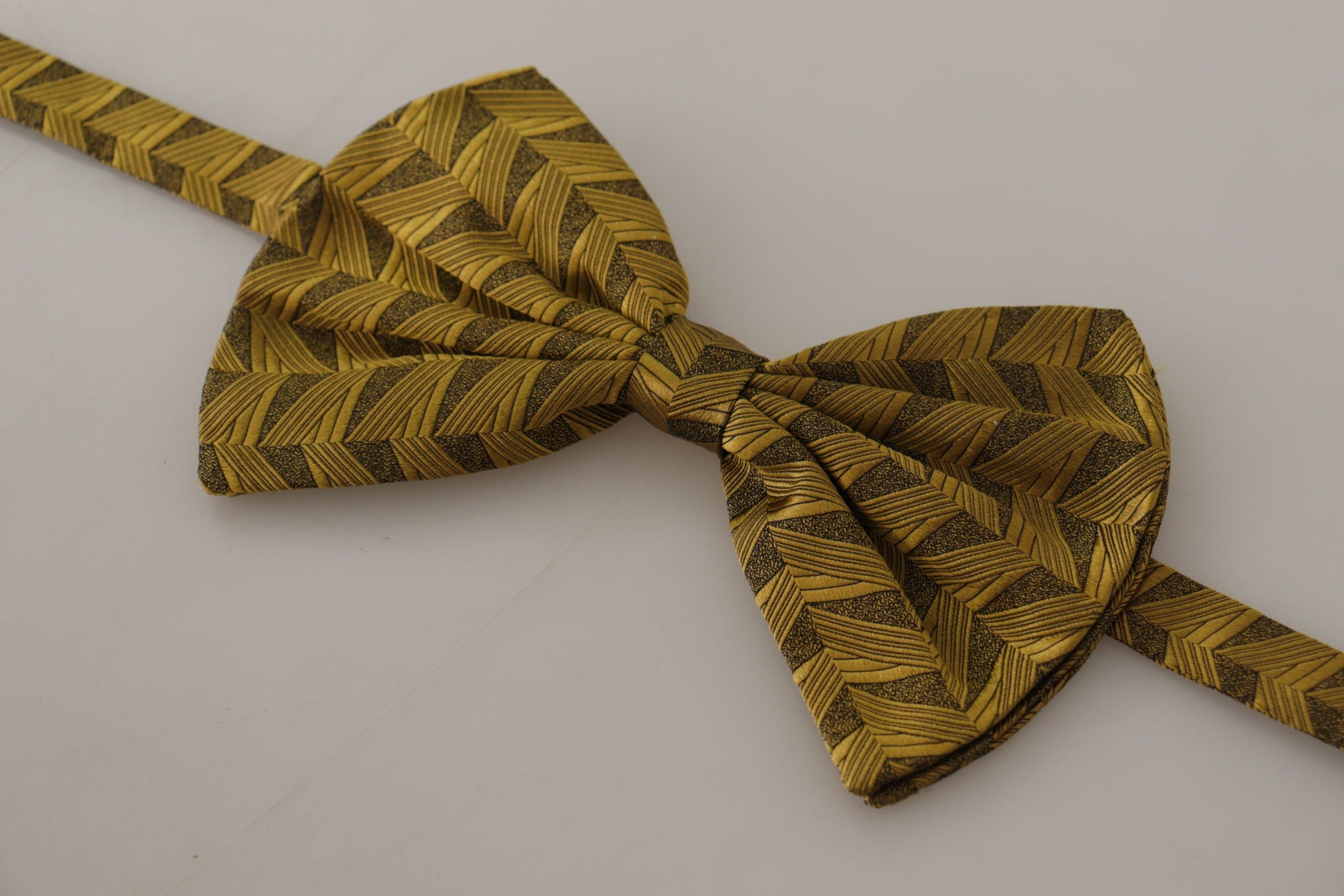 Gold Fantasy Print Adjustable Neck Papillon Bow Tie