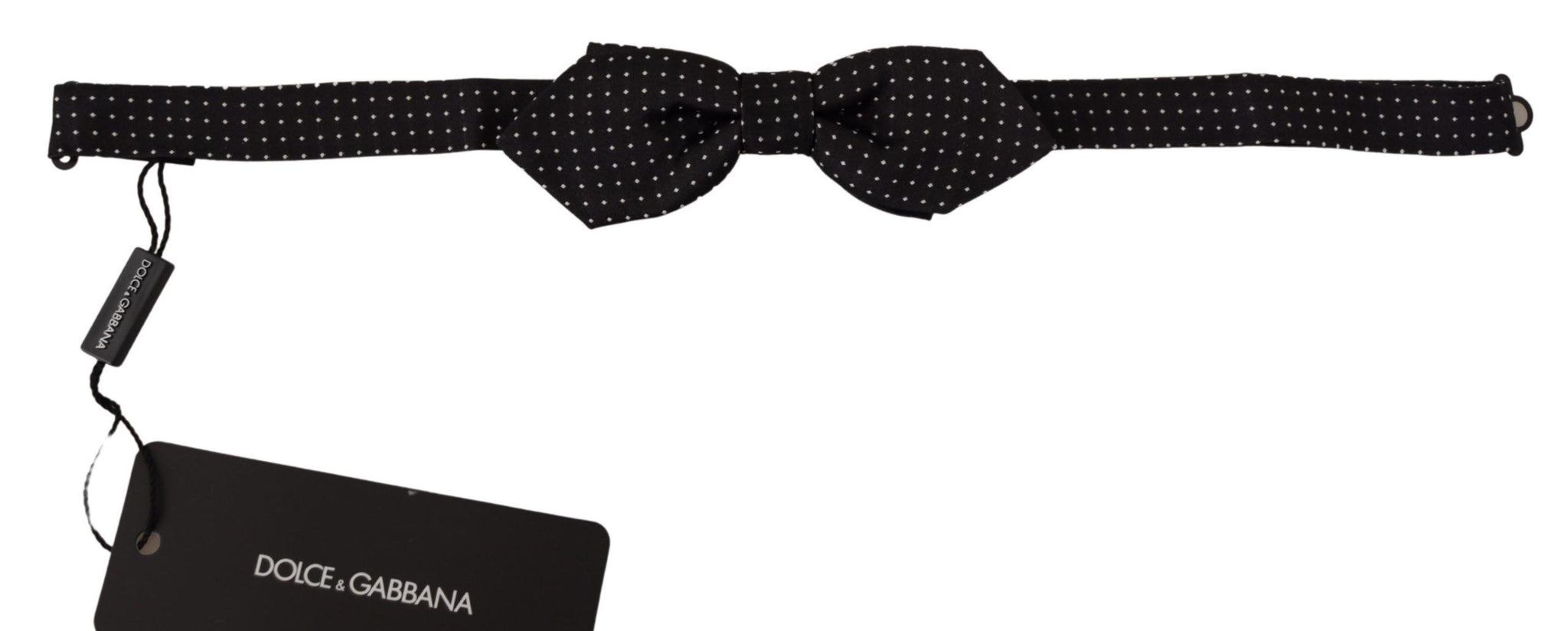 Black White Polka Dot Adjustable Neck Papillon Bow Tie