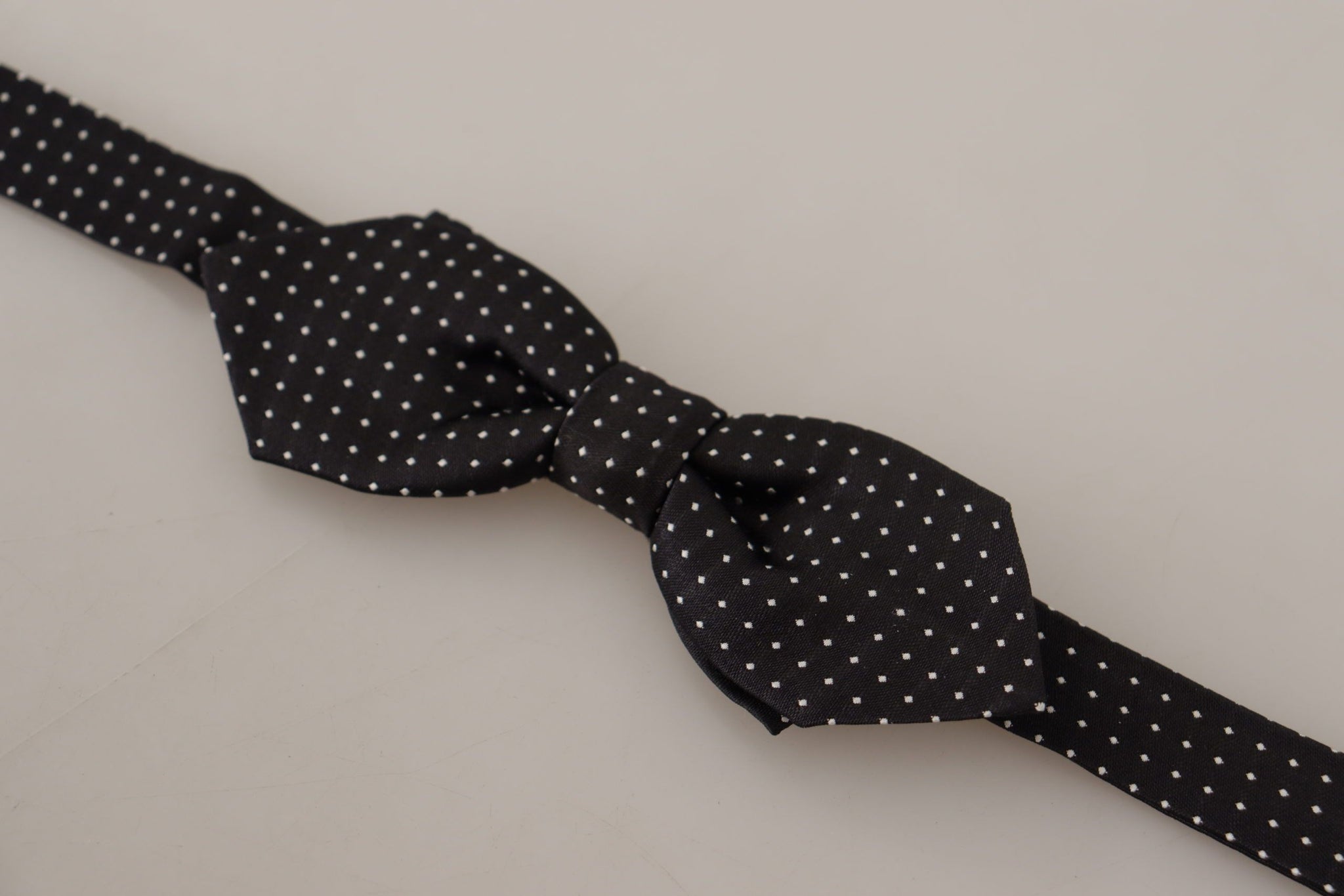 Black White Polka Dot Adjustable Neck Papillon Bow Tie