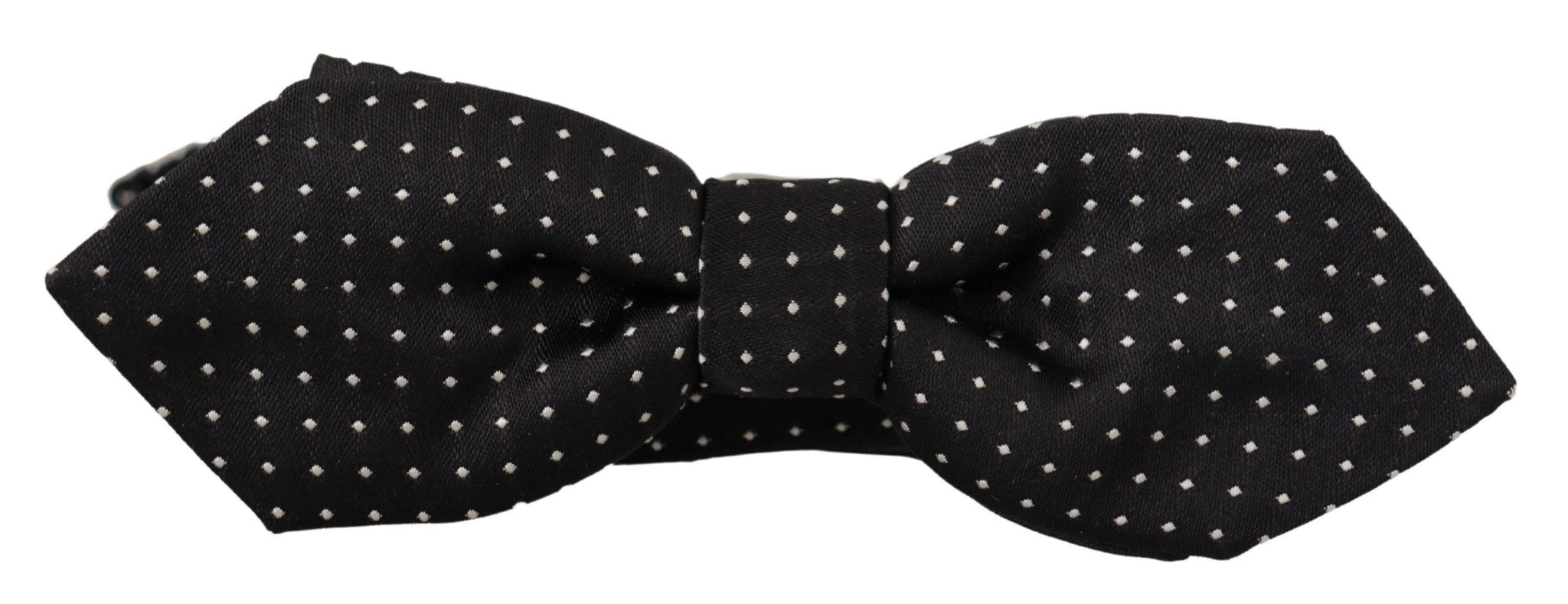 Black White Polka Dot Adjustable Neck Papillon Bow Tie