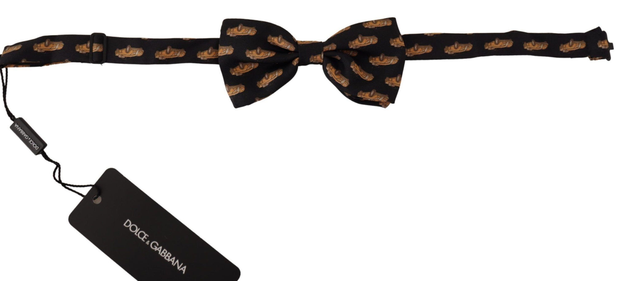 Black Orange Car print Adjustable Neck Papillon Bow Tie