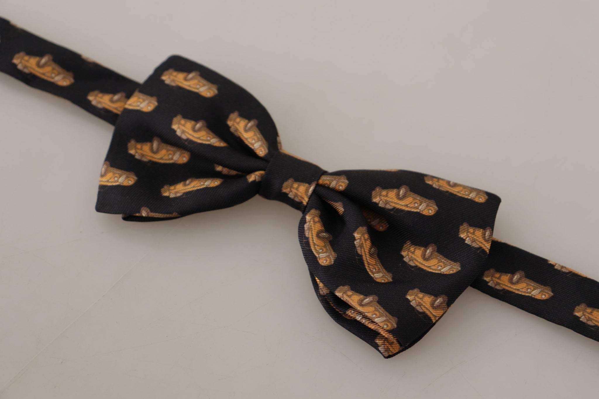 Black Orange Car print Adjustable Neck Papillon Bow Tie