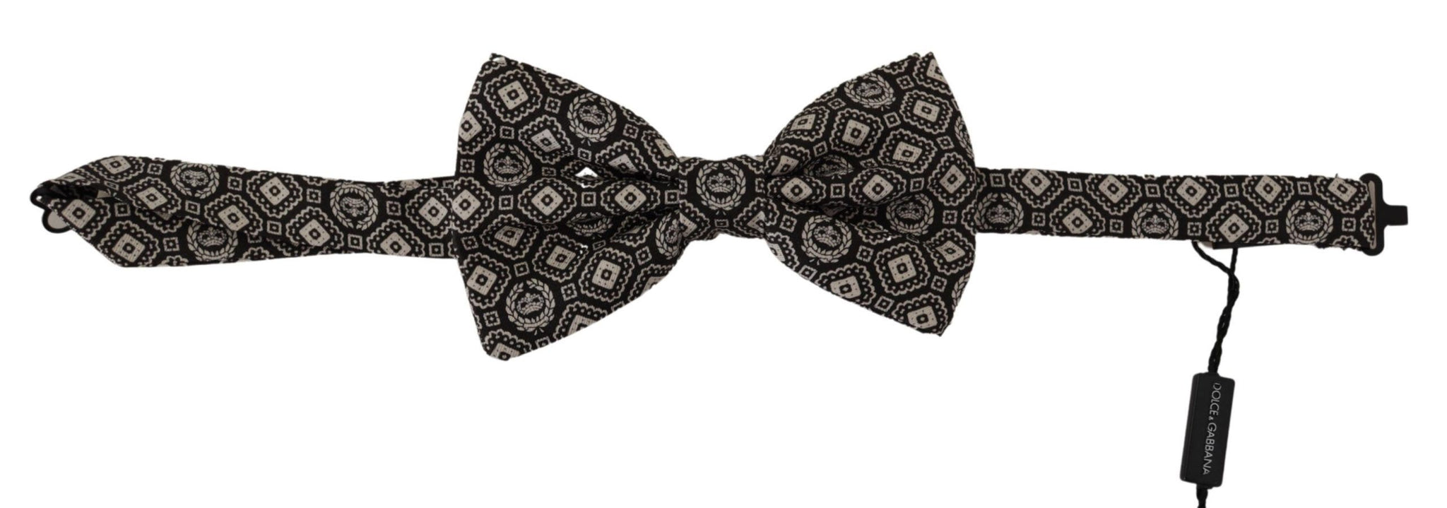 Black Fantasy Pattern Adjustable Neck Papillon Bow Tie