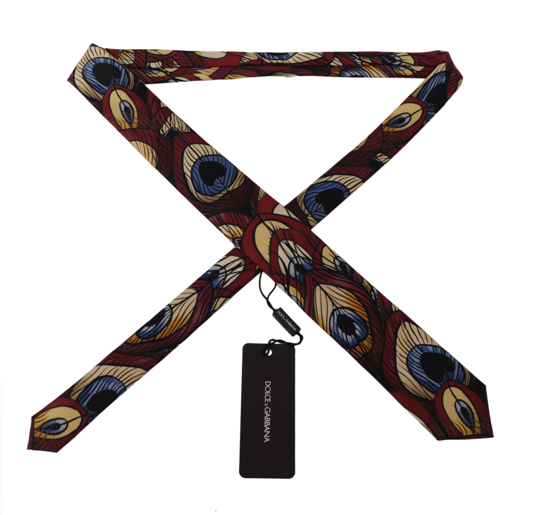 Marron Peacock Feather Adjustable Necktie Accessory Tie