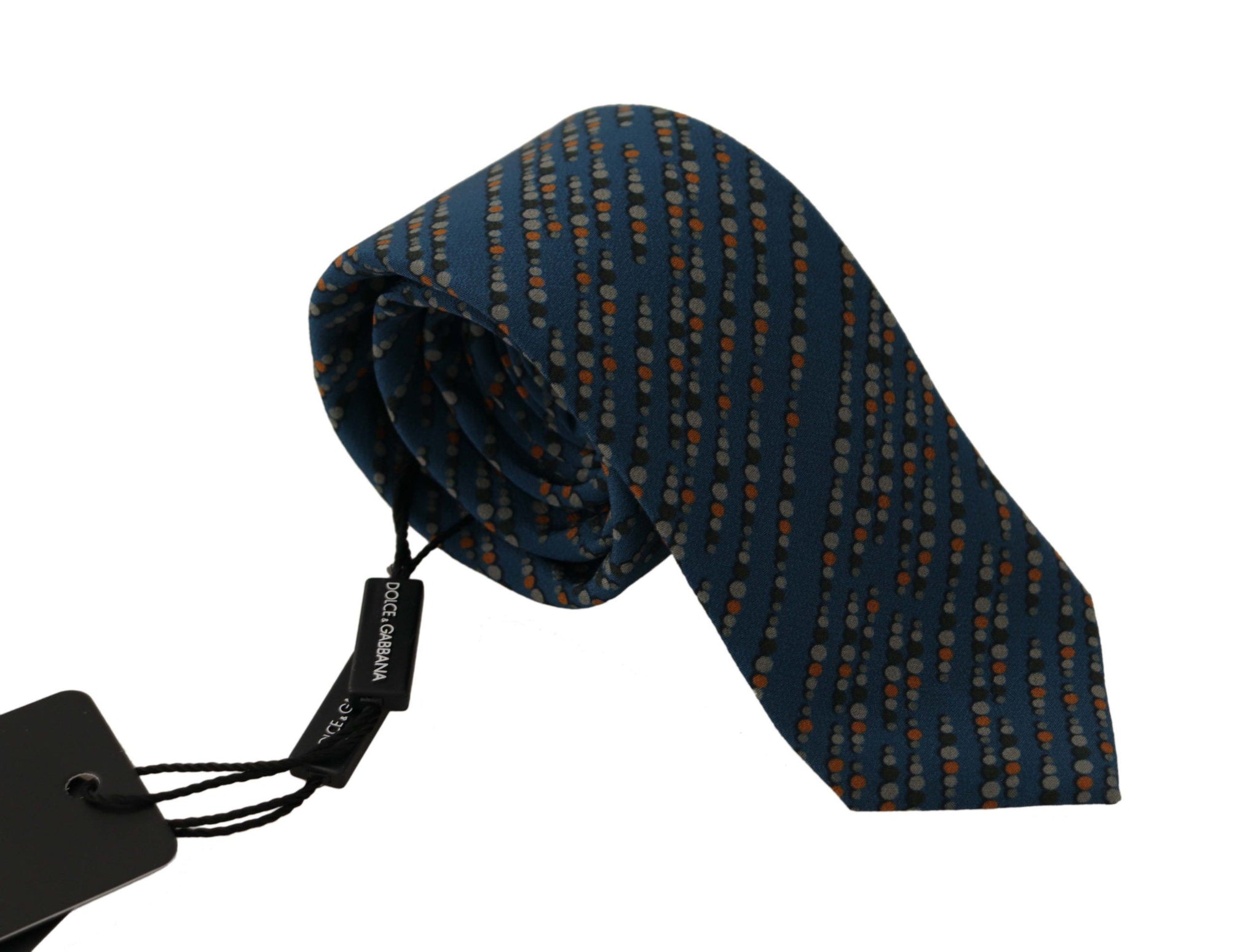 Blue Circle Fantasy Print Silk Adjustable Accessory Tie