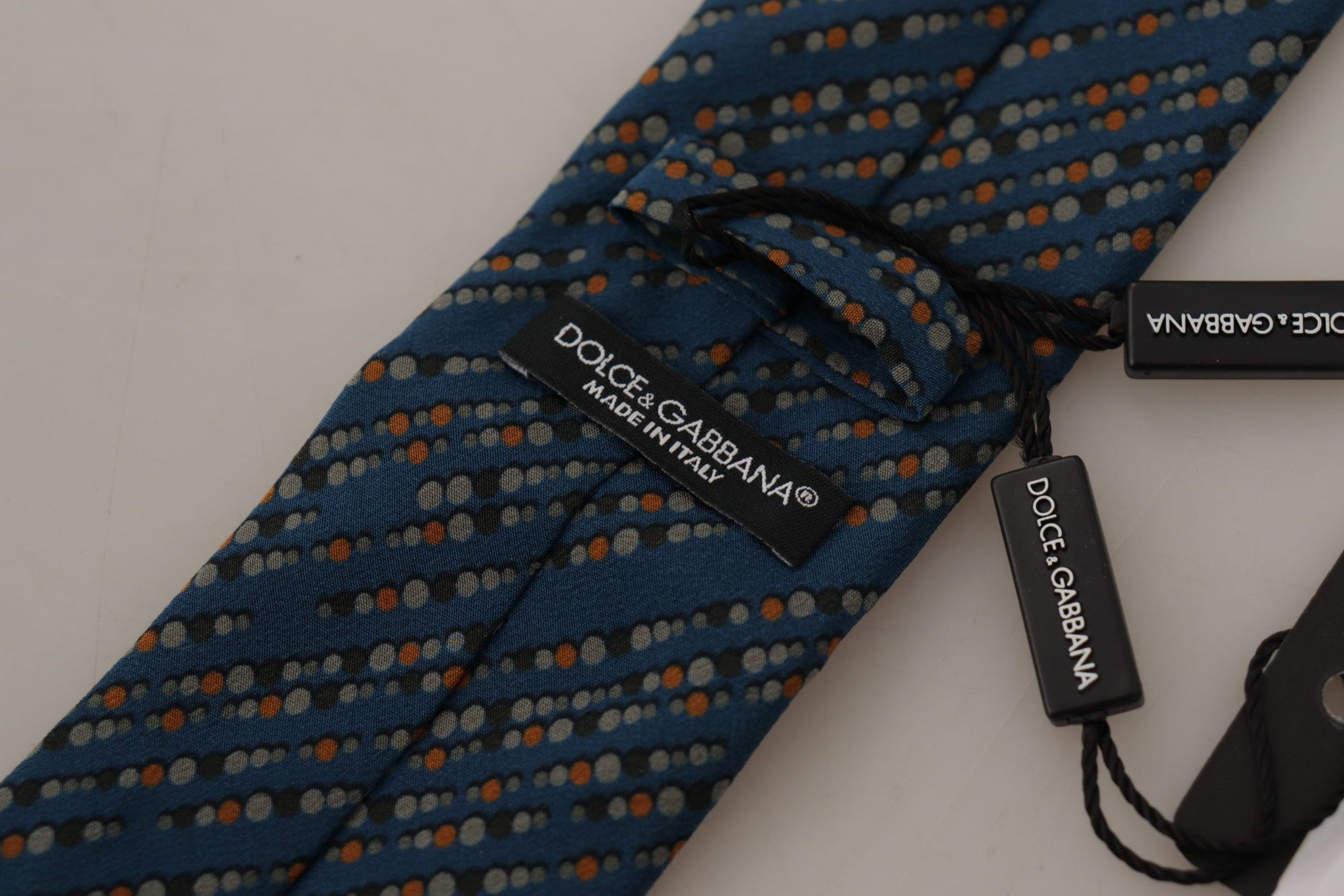 Blue Circle Fantasy Print Silk Adjustable Accessory Tie