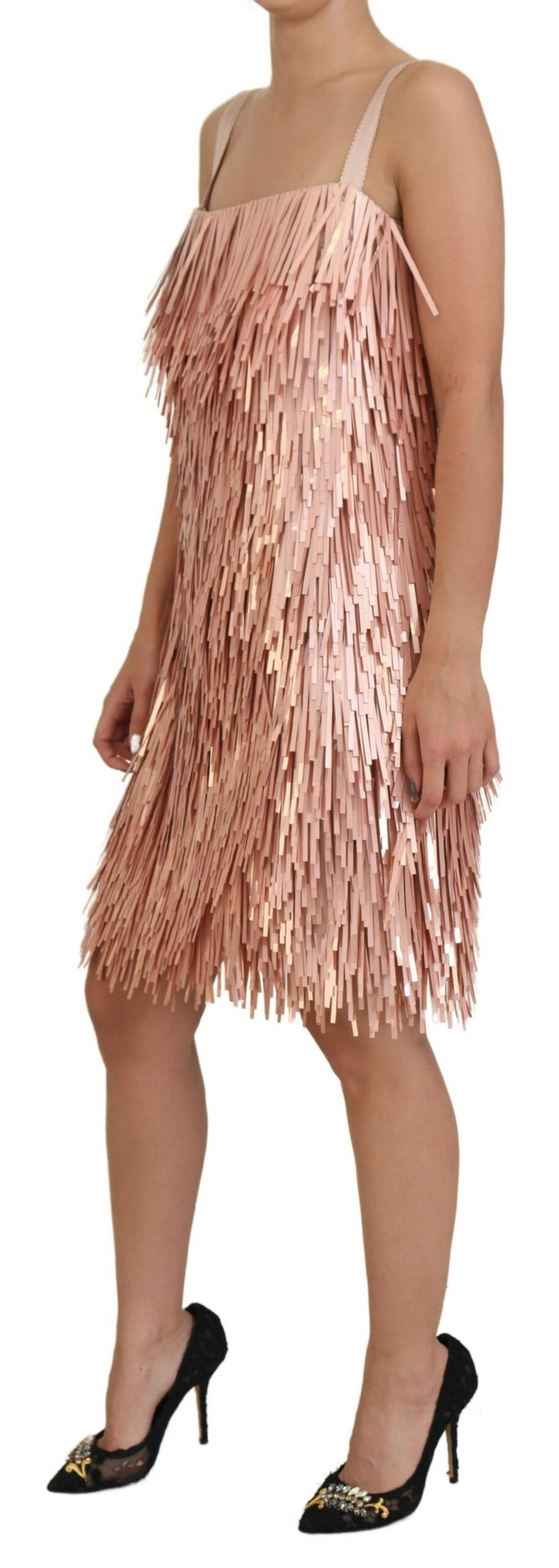 Dolce & Gabbana Pink Tinsel Sleeveless Shift A-line Dress