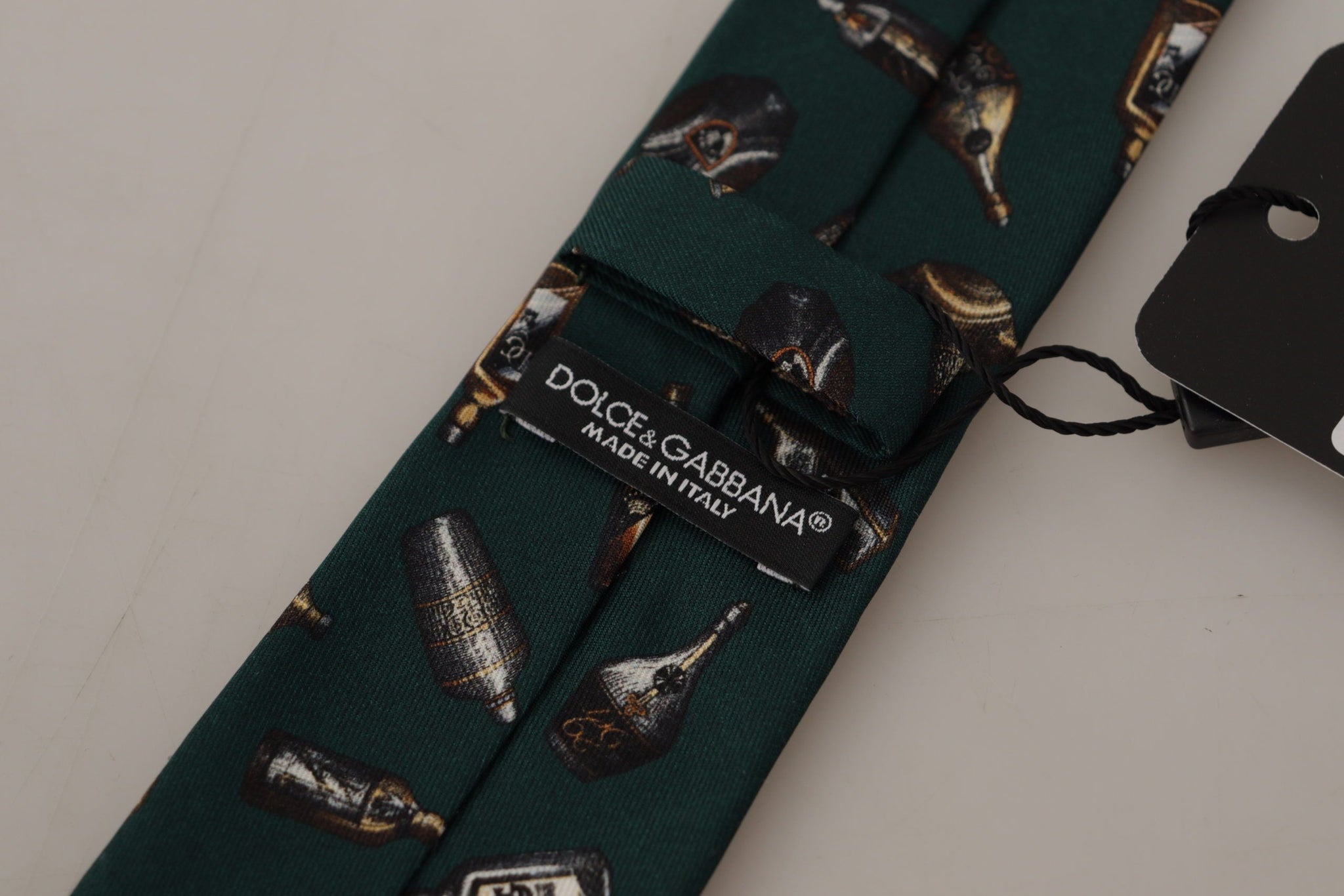 Black Bottle Fantasy Print Silk Adjustable Accessory Tie