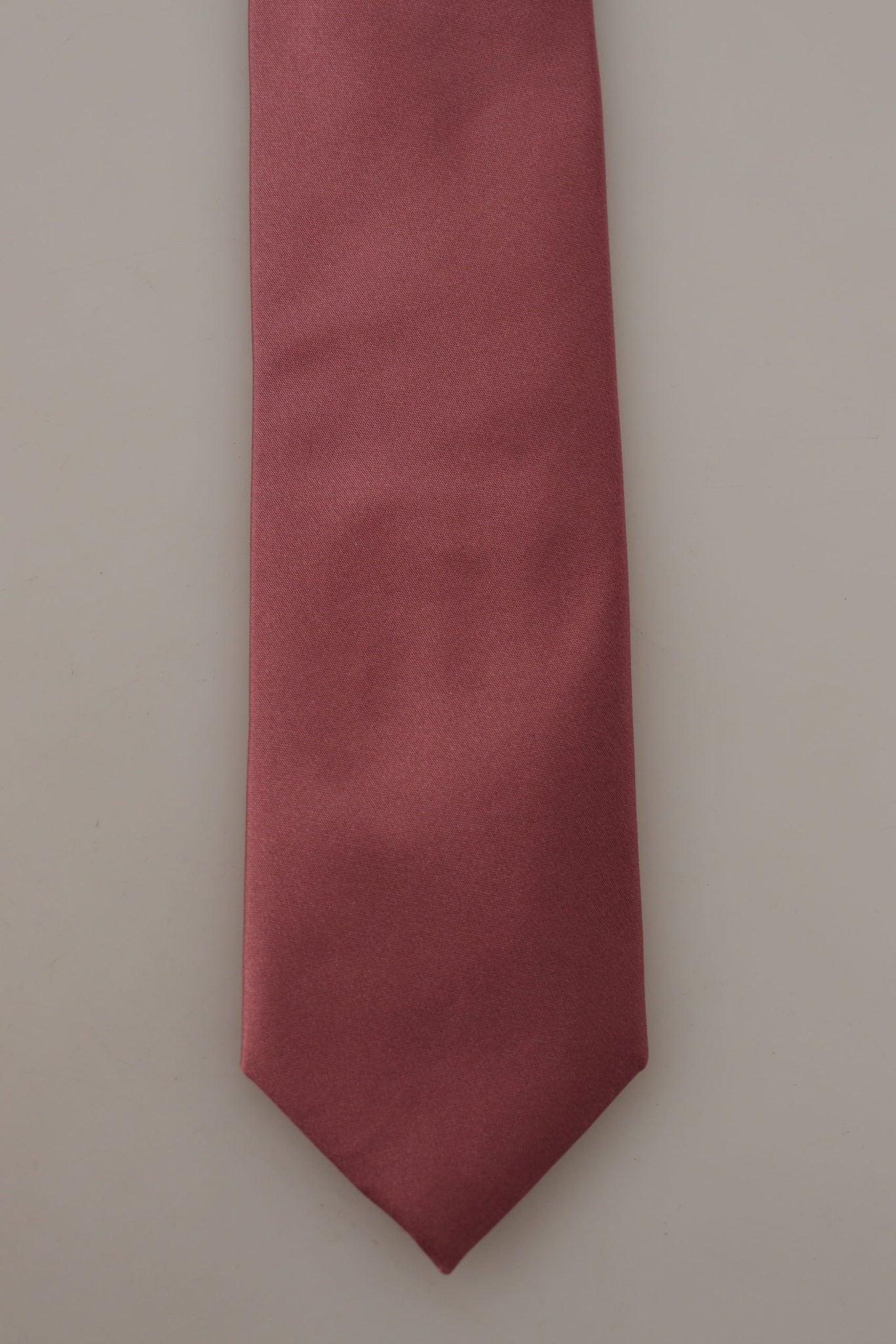 Pink Solid Print Silk Adjustable Necktie Accessory Tie