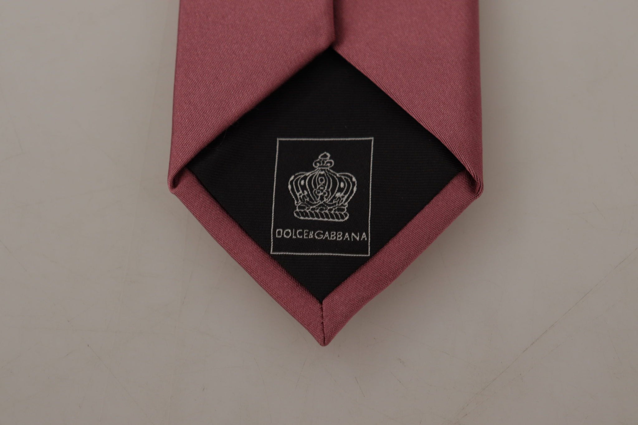 Pink Solid Print Silk Adjustable Necktie Accessory Tie