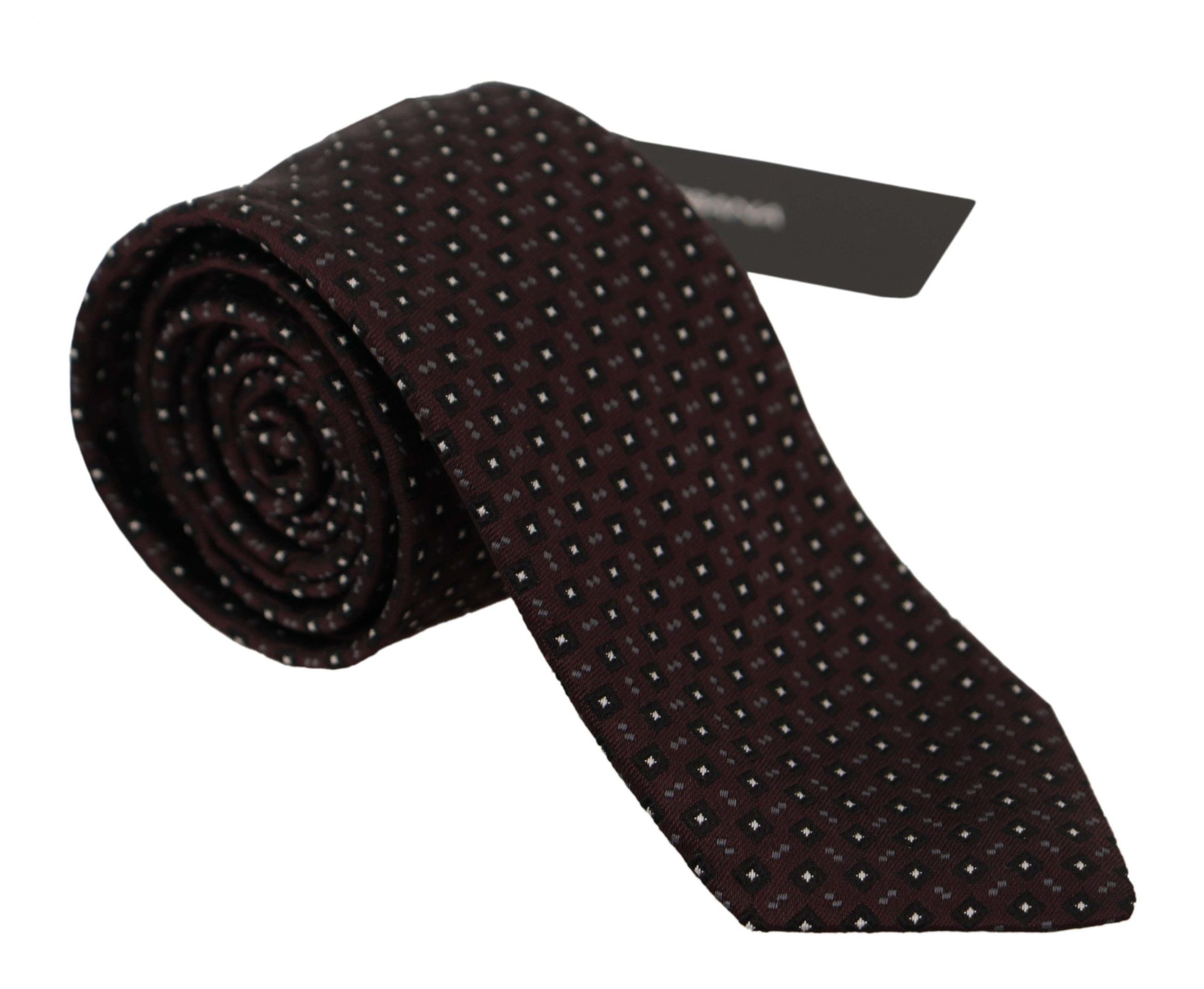 Black Square Geometric pattern Necktie Accessory