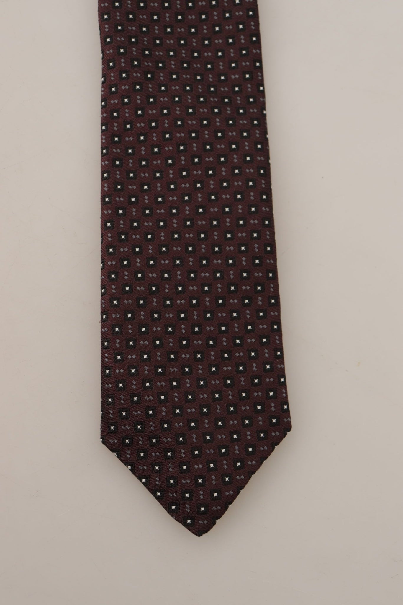 Black Square Geometric pattern Necktie Accessory