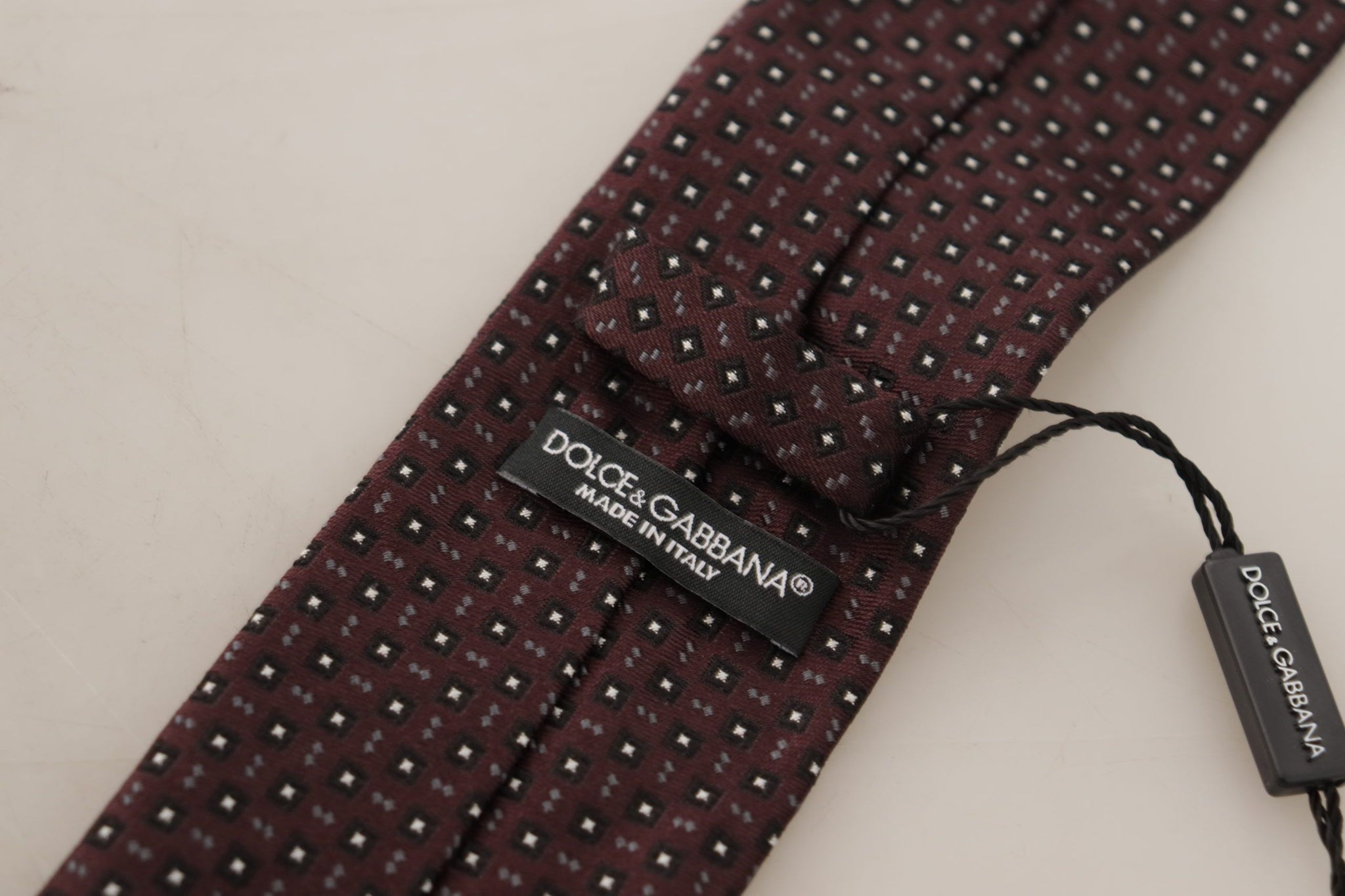 Black Square Geometric pattern Necktie Accessory