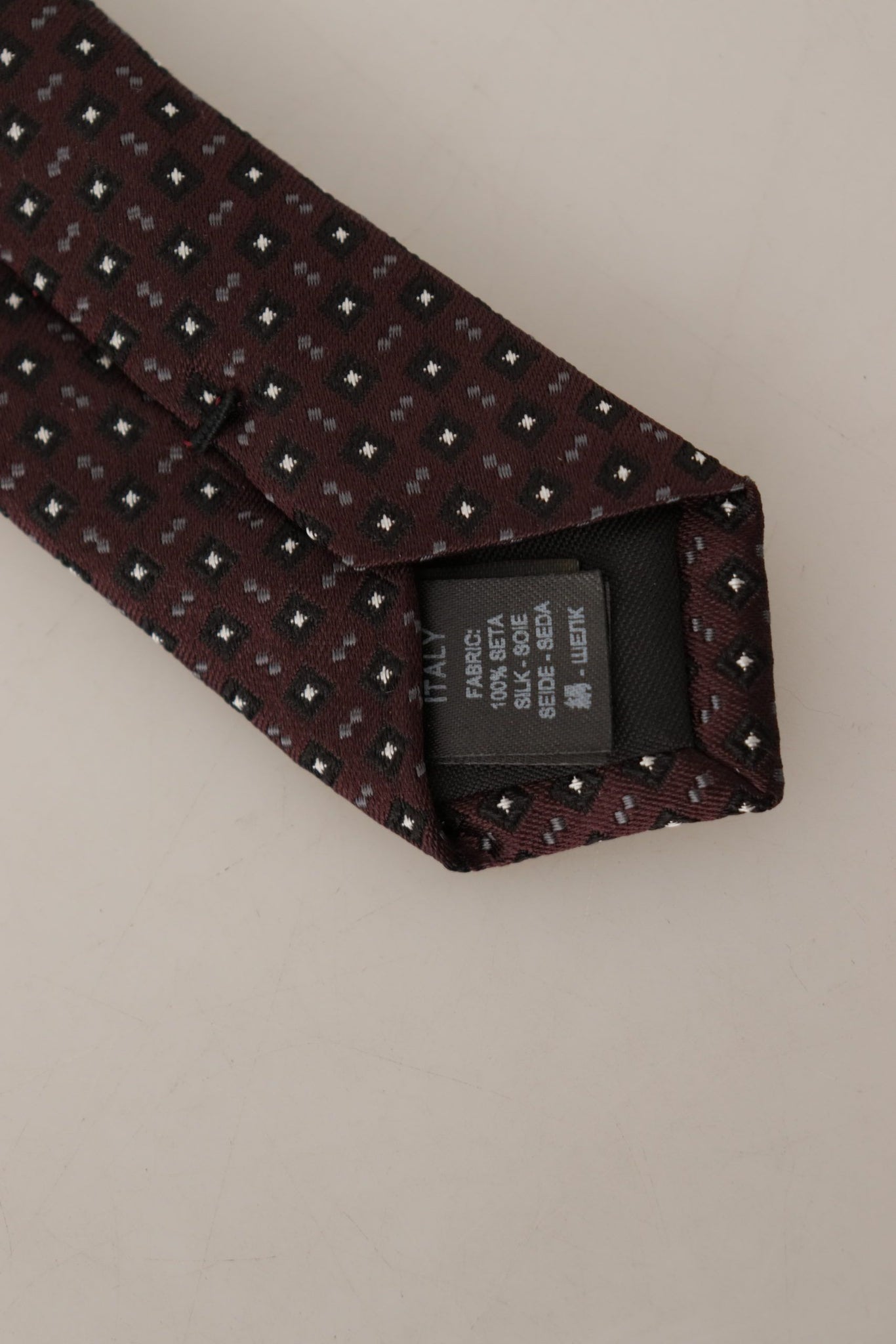 Black Square Geometric pattern Necktie Accessory