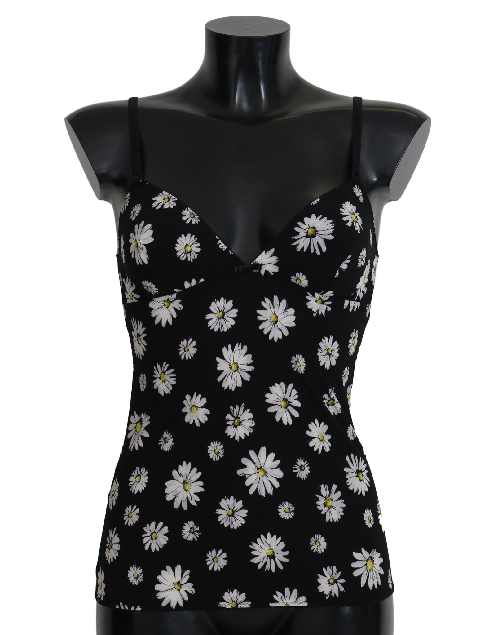 Black Daisy Print Dress Lingerie Chemisole