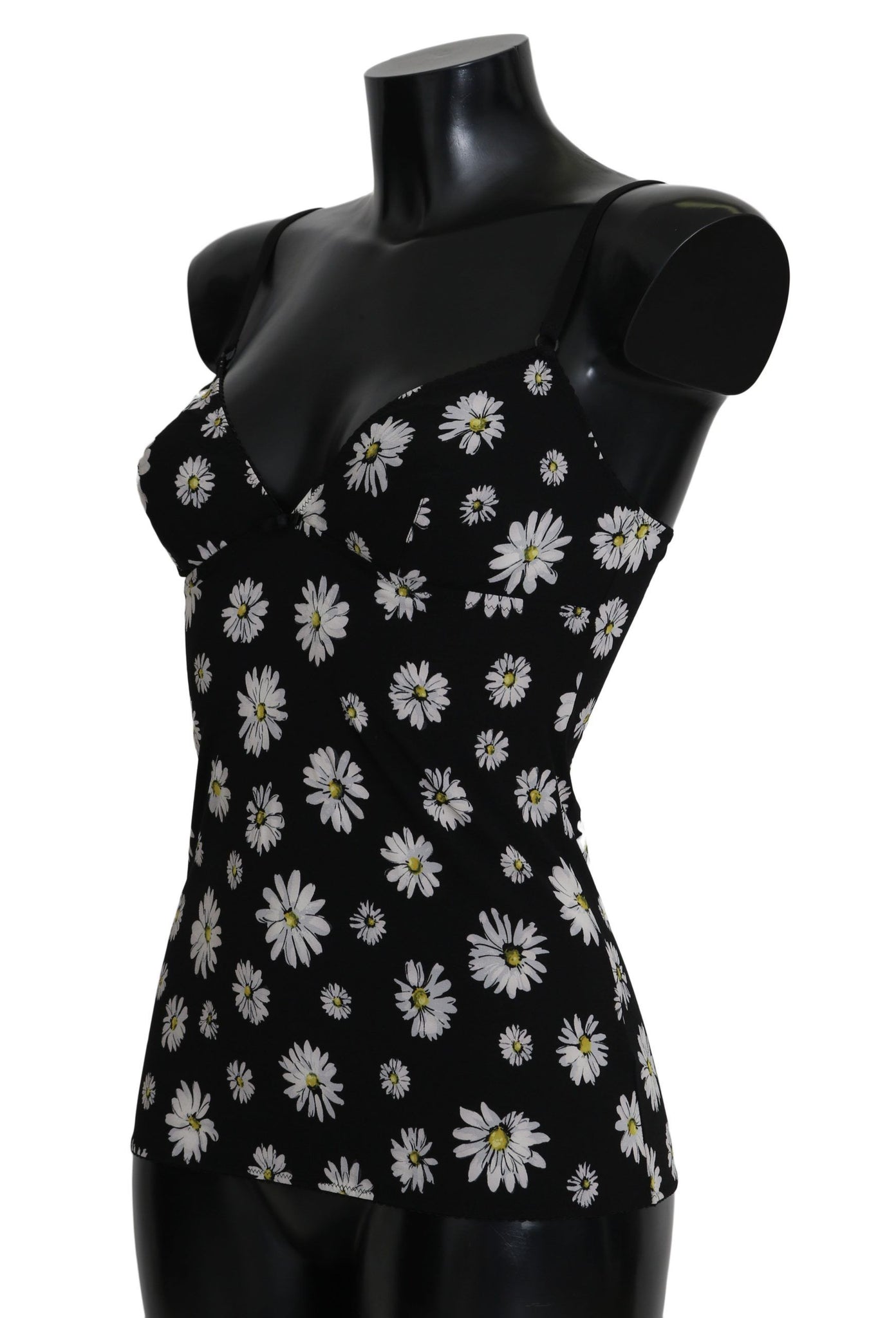 Black Daisy Print Dress Lingerie Chemisole