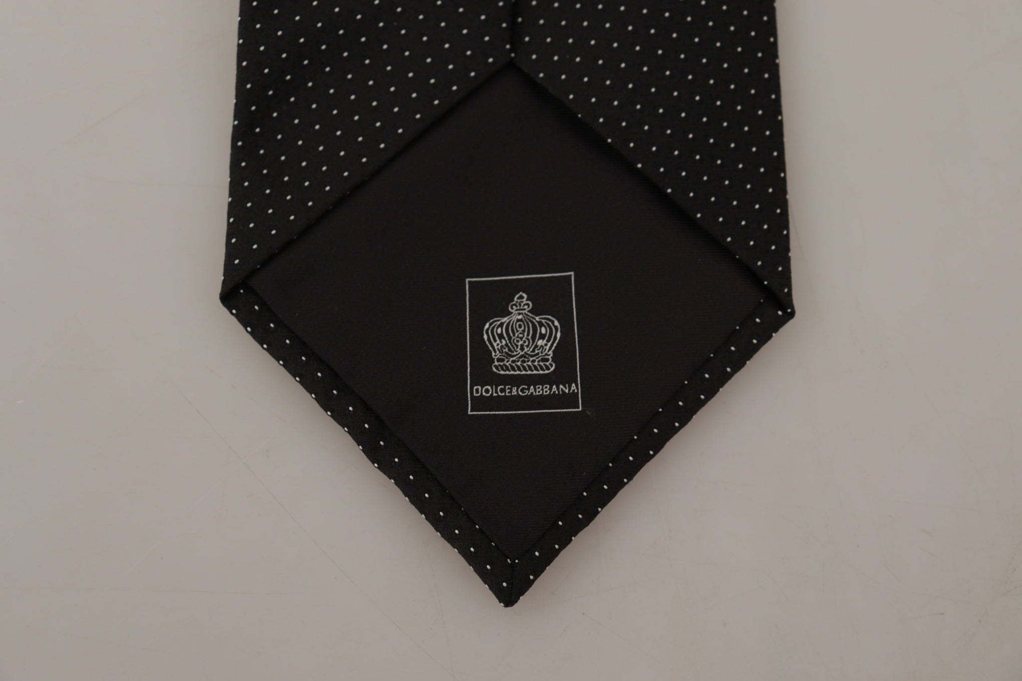 Black White Polka dots Silk Adjustable Tie