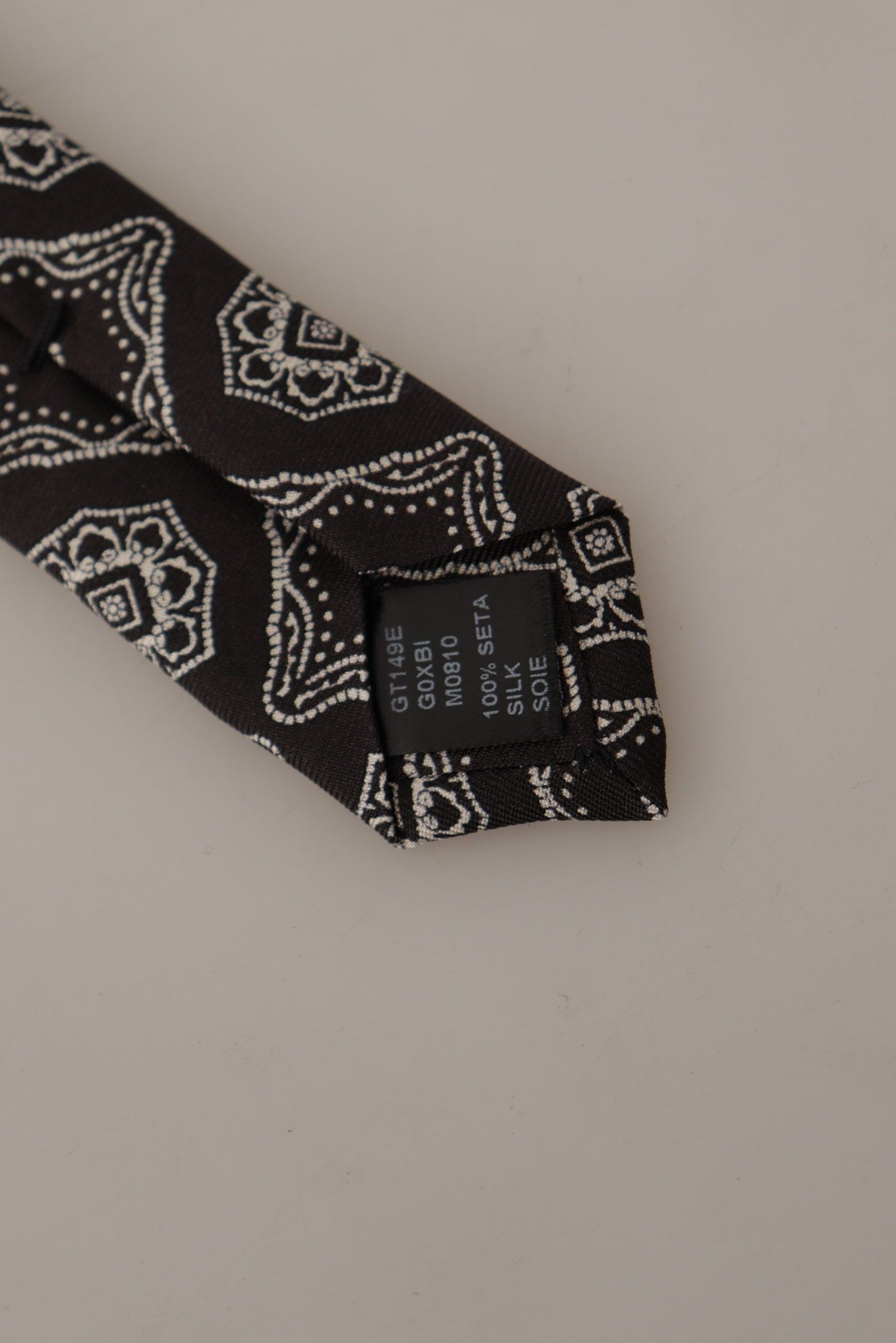 Black White Square Geometric Print Adjustable Accessory Tie