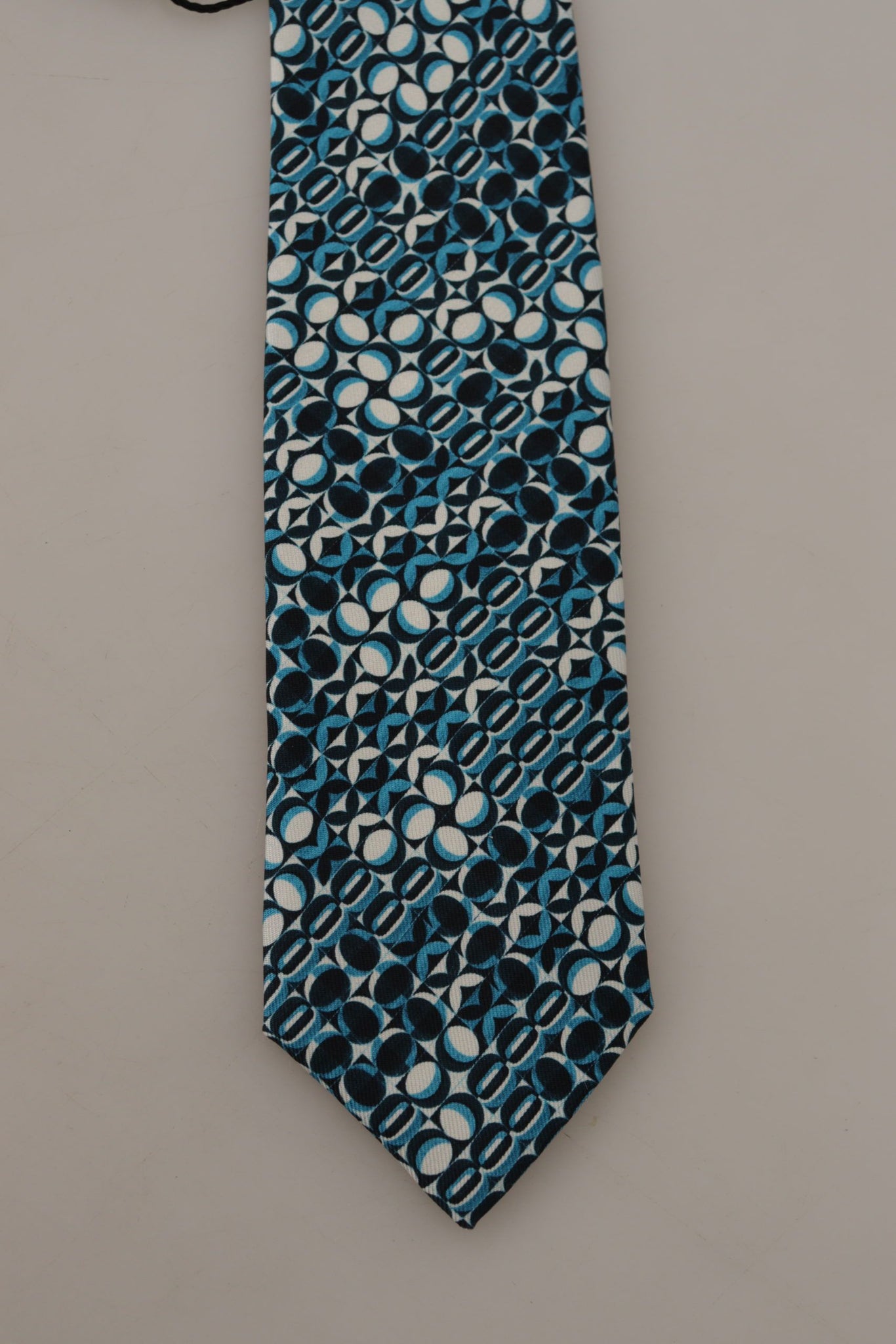 Blue Circle Fantasy Print Silk Adjustable Accessory Tie