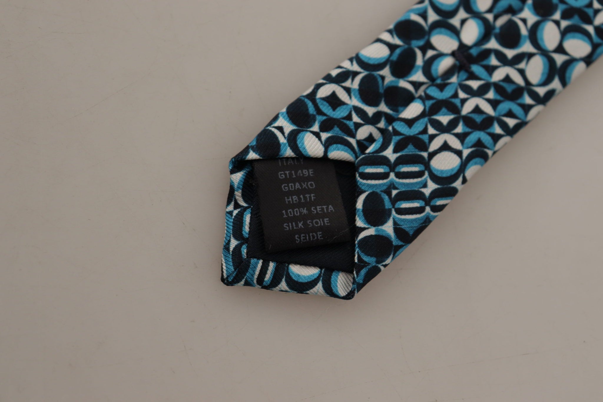 Blue Circle Fantasy Print Silk Adjustable Accessory Tie