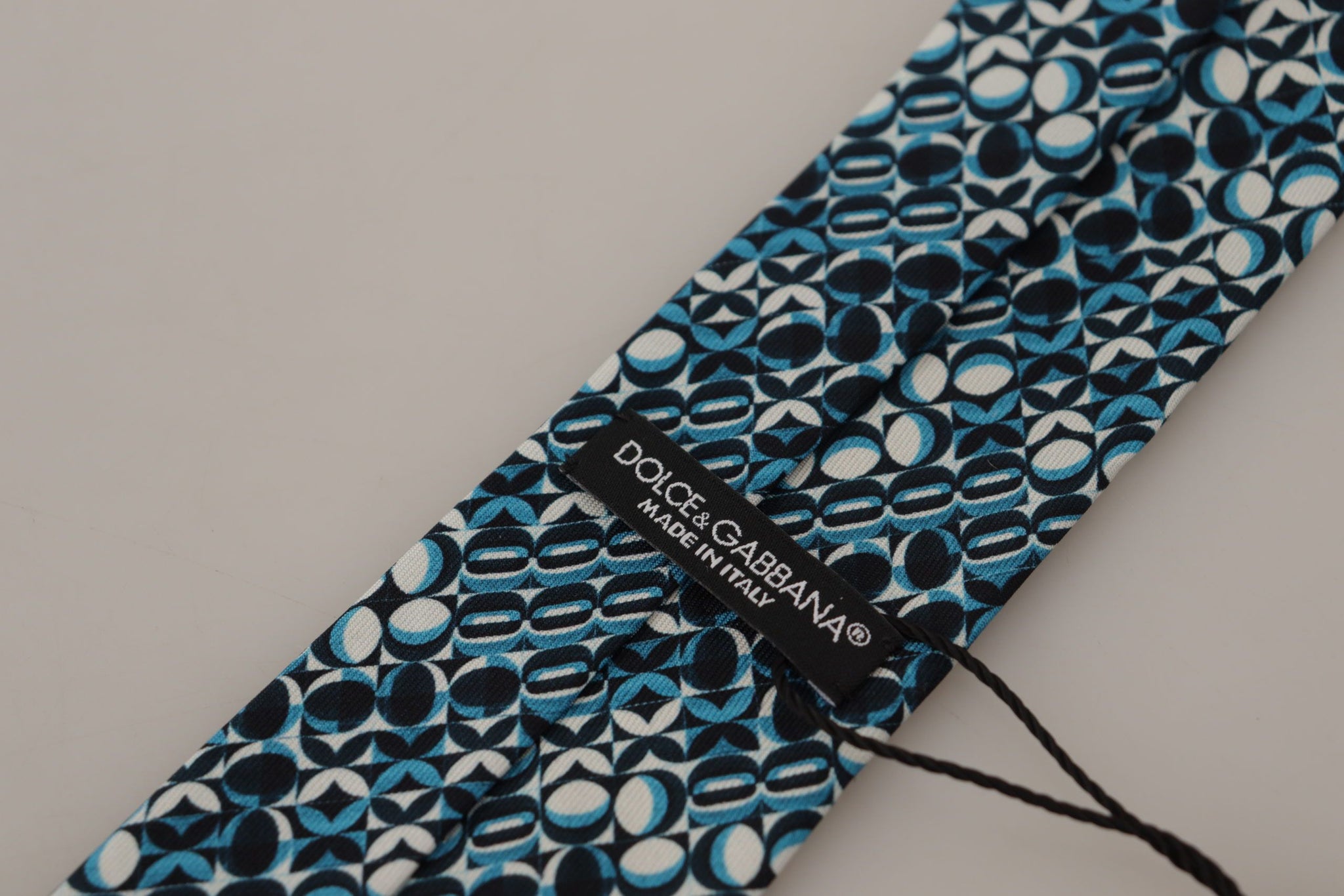 Blue Circle Fantasy Print Silk Adjustable Accessory Tie