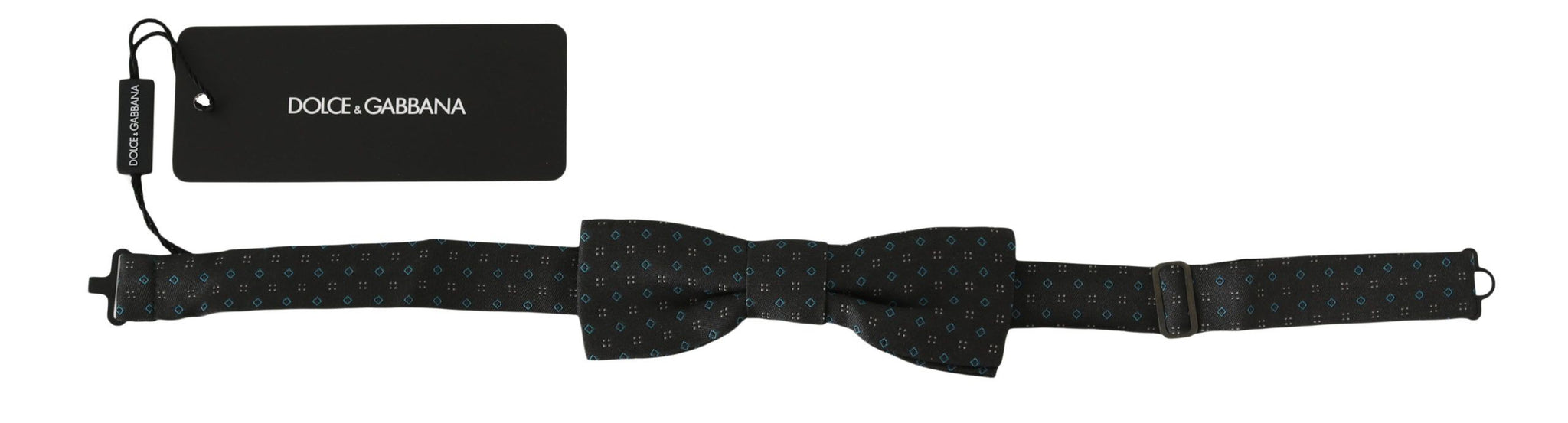 Men Gray Pattern Silk Adjustable Neck Papillon Bow Tie