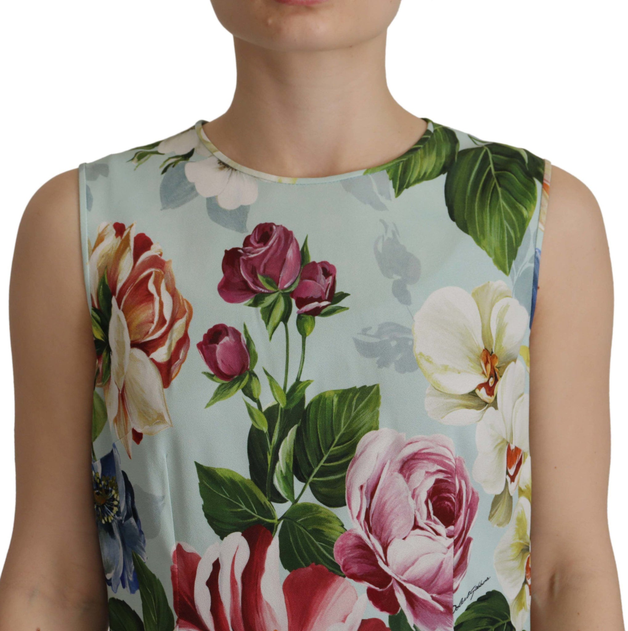 Rose Print Sleeveless Casual Tank Tropical Top