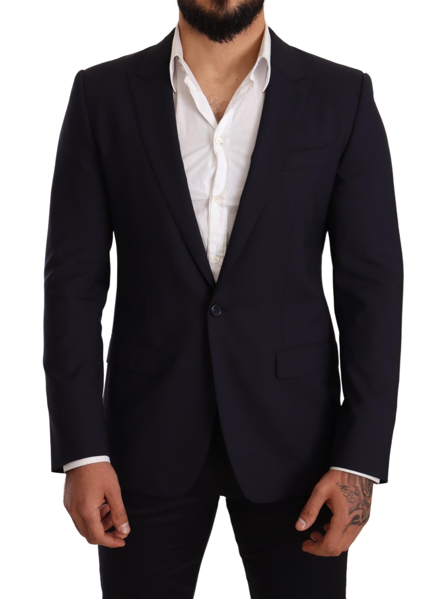 Navy Blue Wool Slim Fit MARTINI Blazer