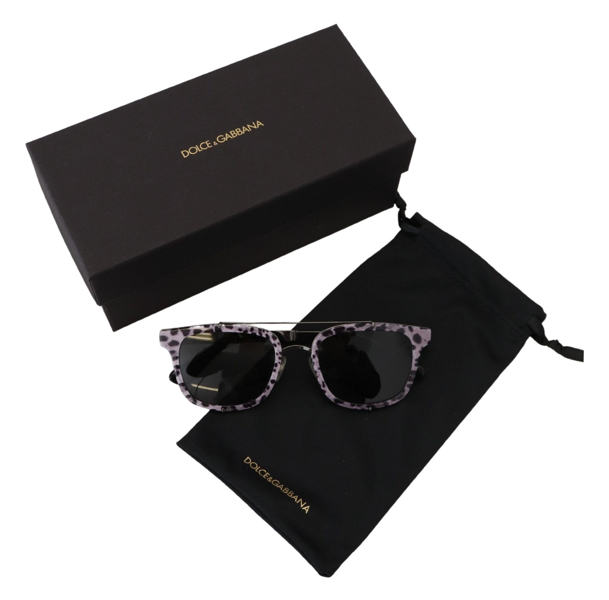 Purple Leopard Metal Frame Women Shades DG2175 Sunglasses