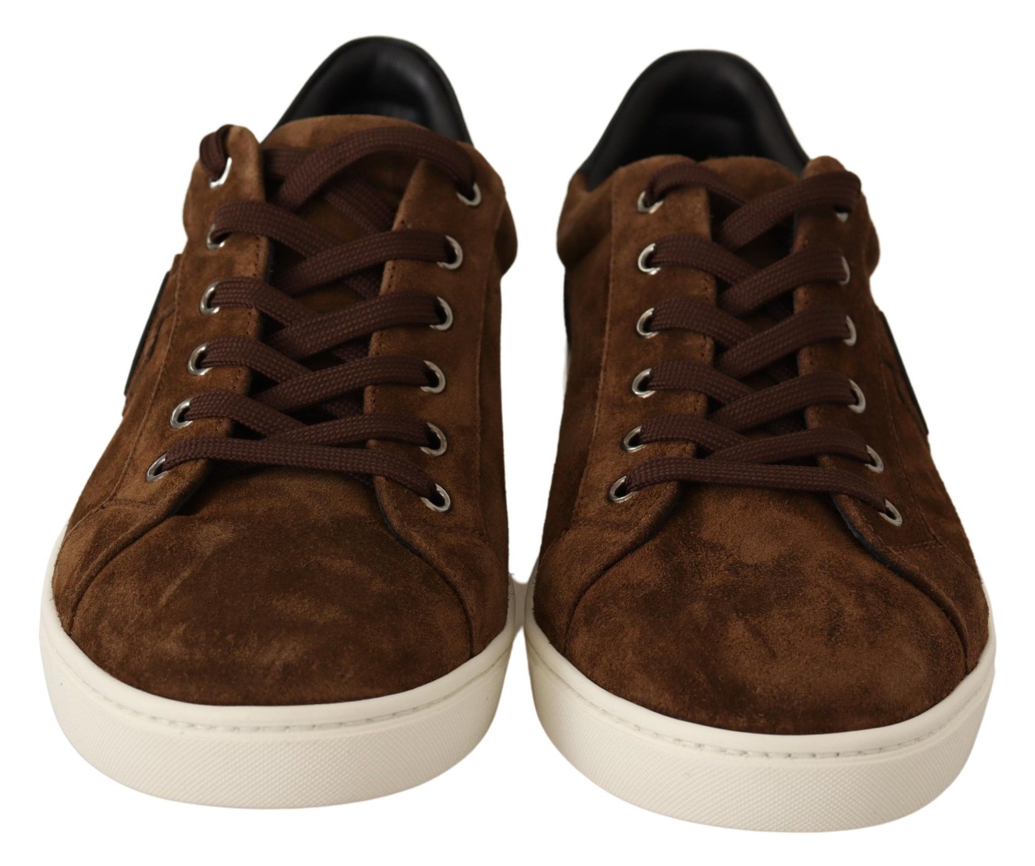 Dolce & Gabbana Brown Suede Leather Mens Low Tops Sneakers