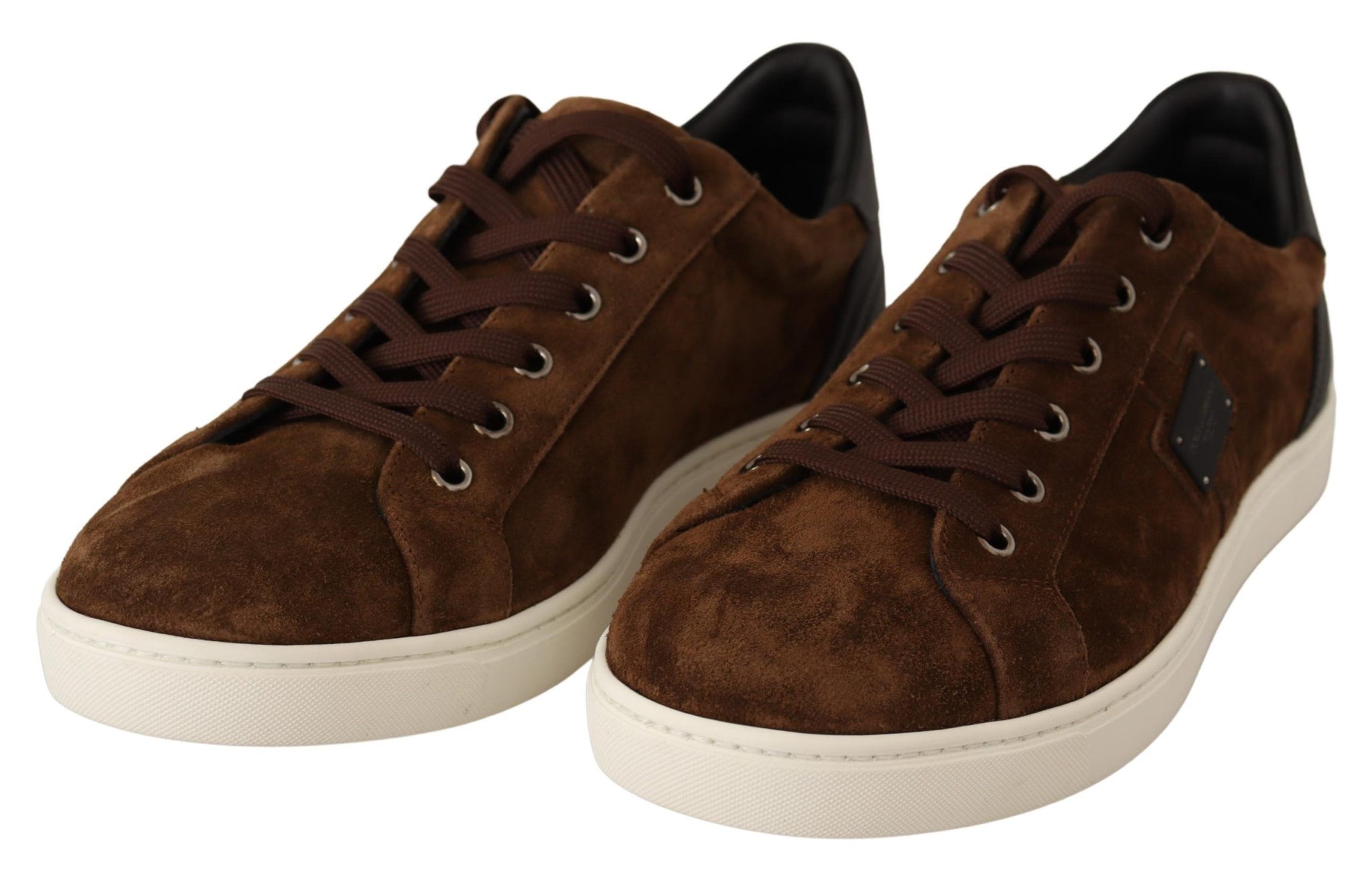 Dolce & Gabbana Brown Suede Leather Mens Low Tops Sneakers