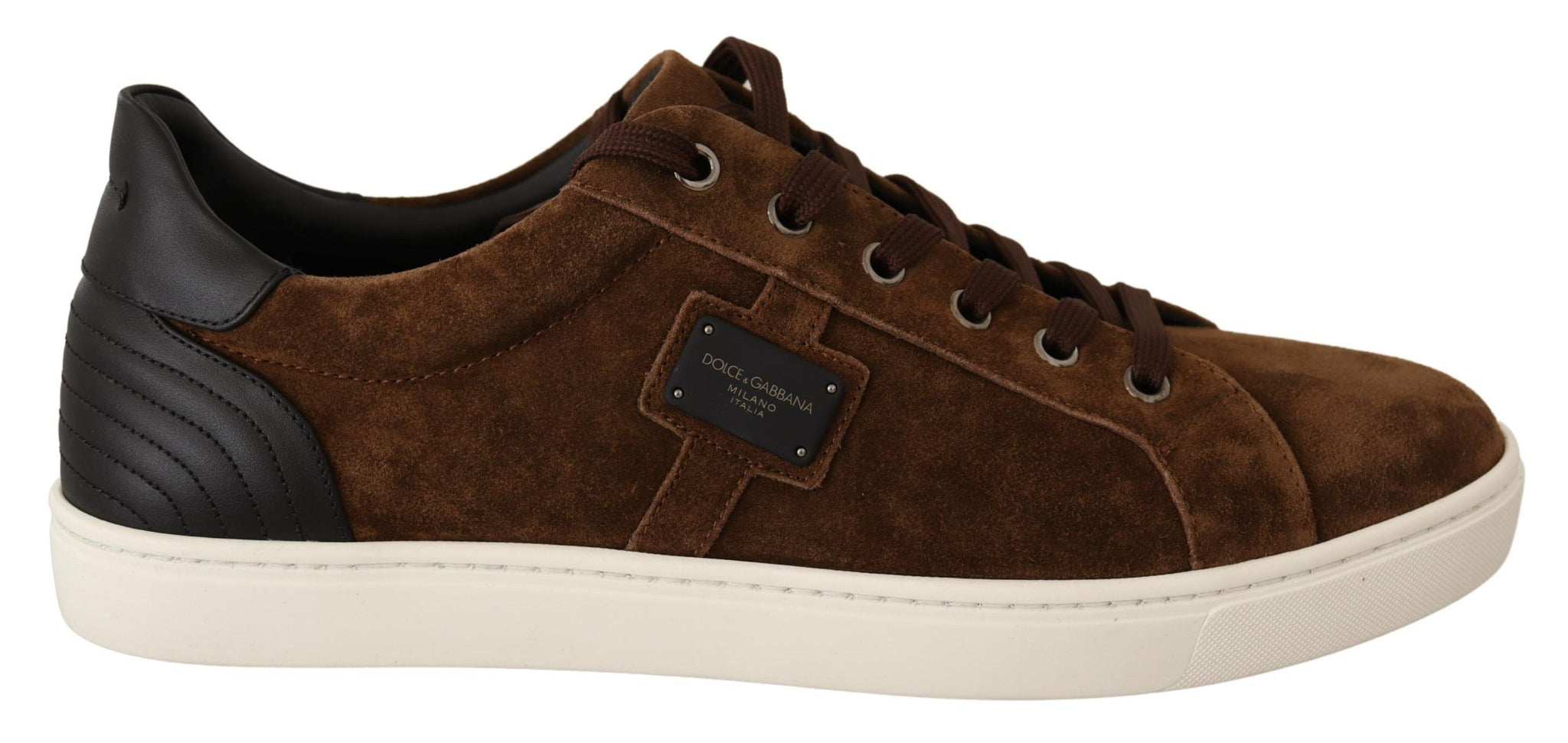 Dolce & Gabbana Brown Suede Leather Mens Low Tops Sneakers