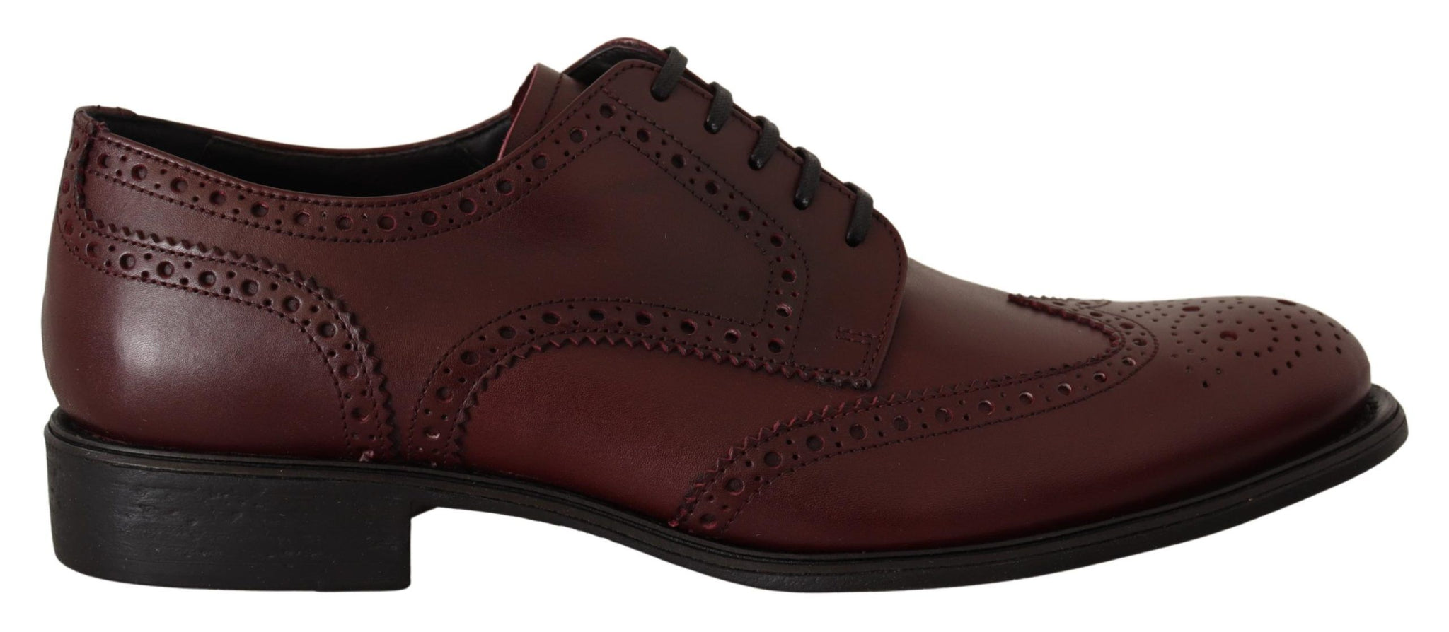 Bordeaux Leather Oxford Wingtip Formal Shoes